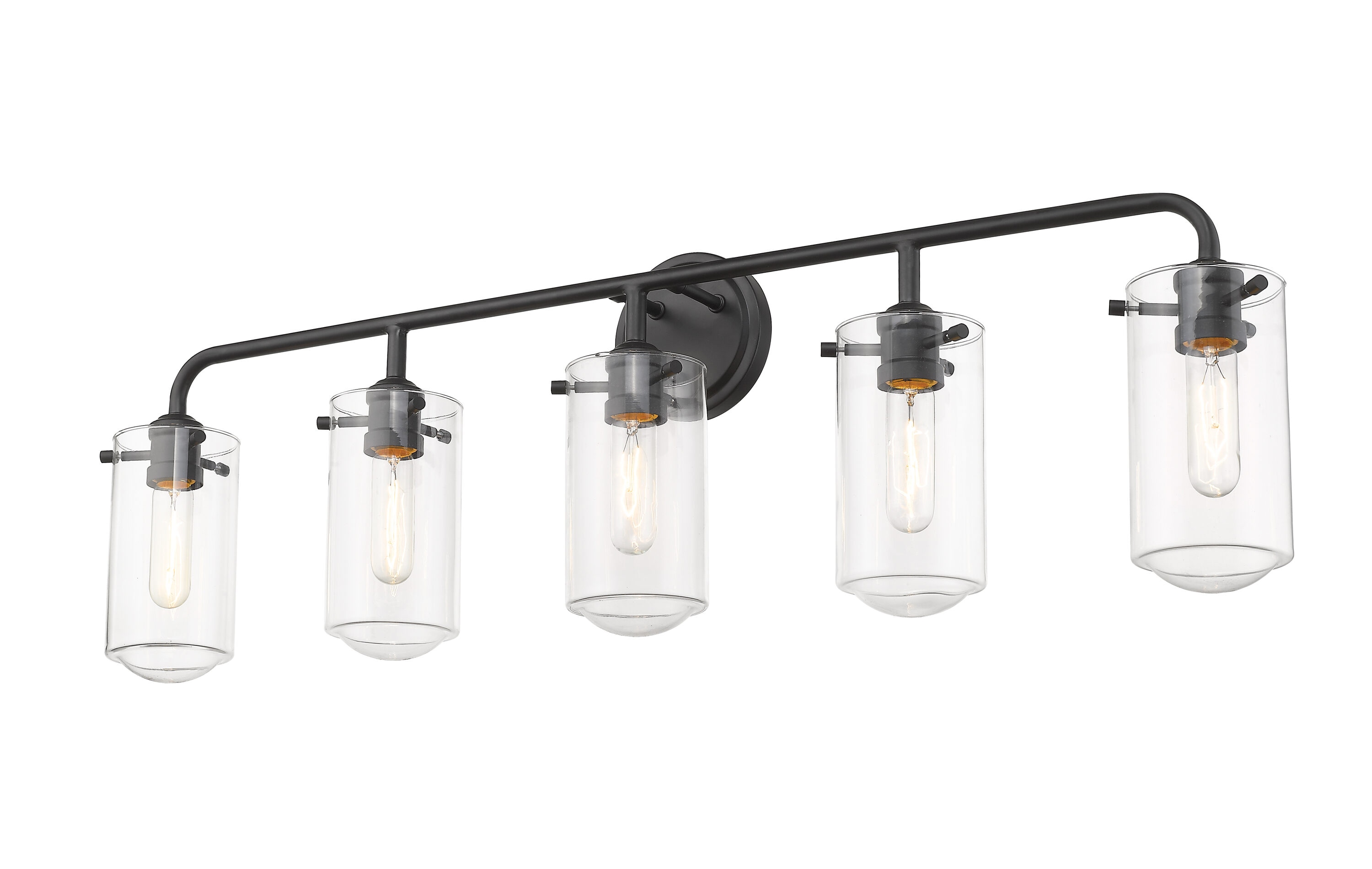 Z-Lite 471-5V-MB Delaney 38-in 5 -Light Matte Black Transitional Vanity light