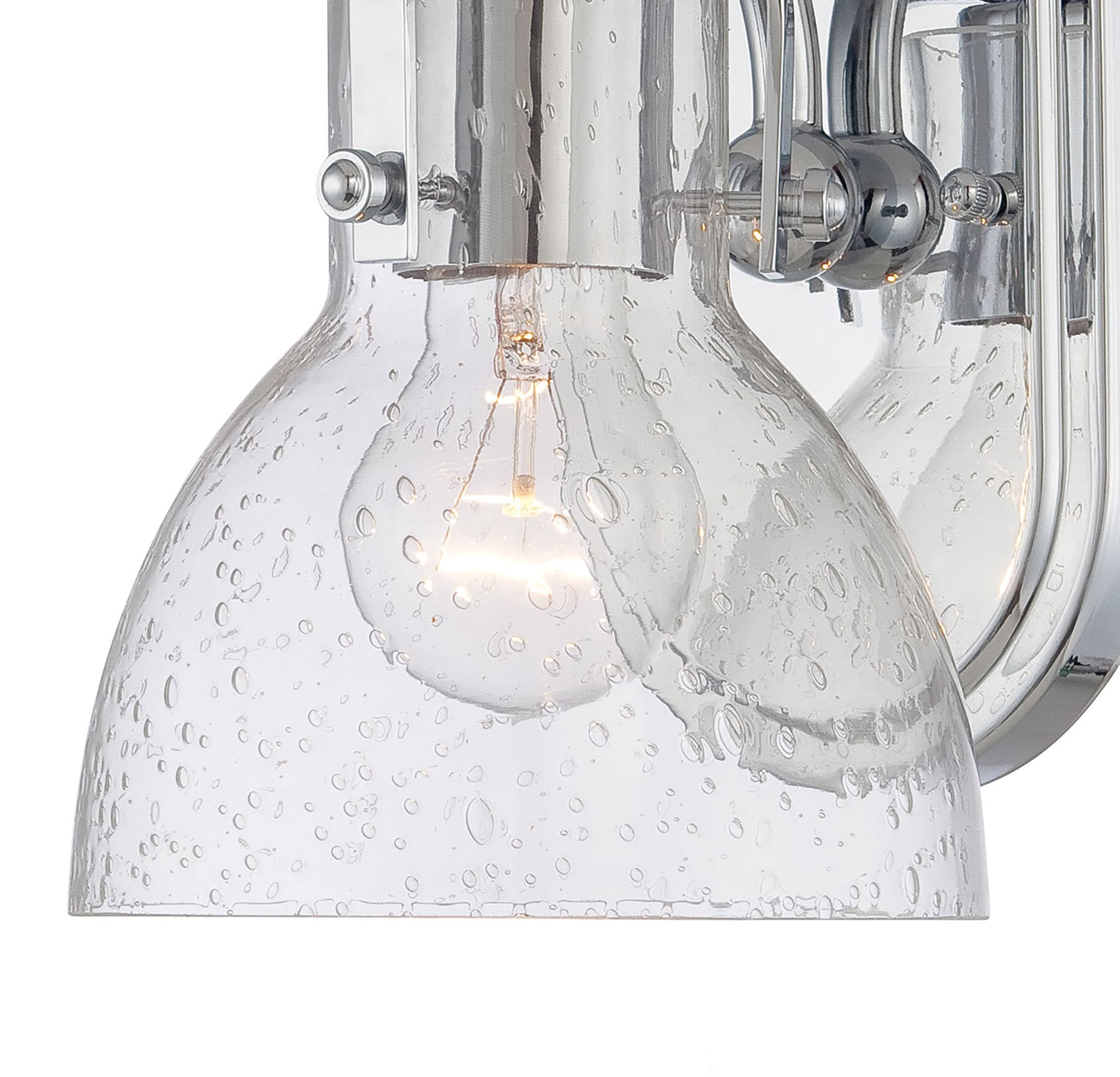 Chrome Clear Seeded Glass Dimmable Wall Sconce