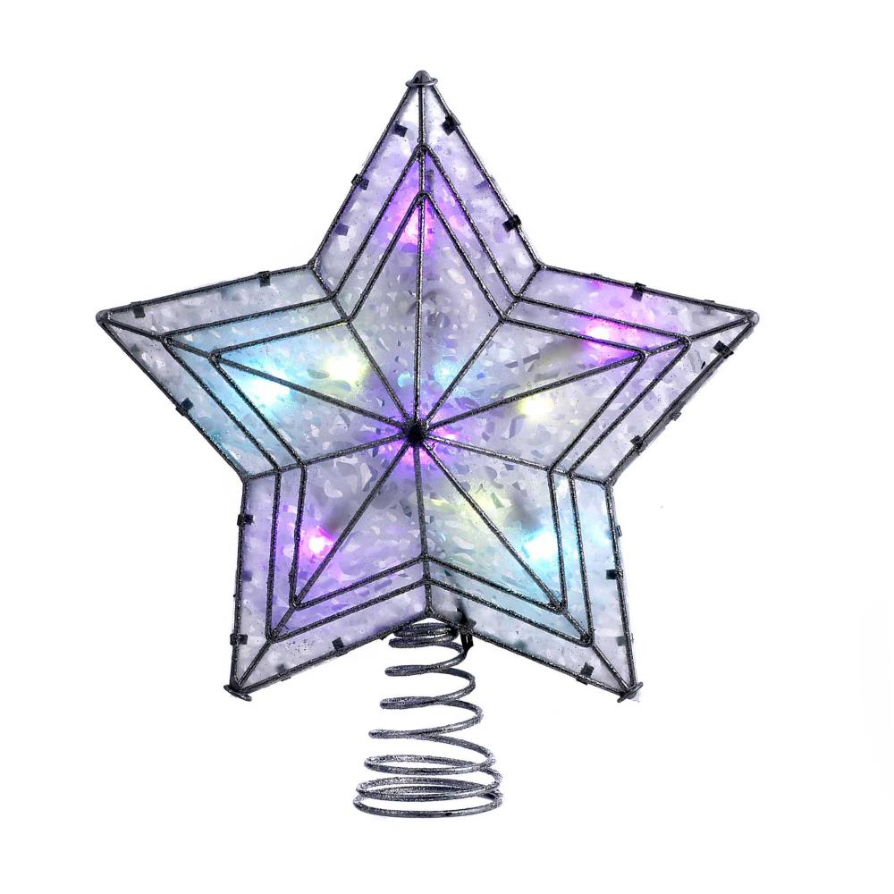 Kurt S. Adler UL4301 31.5-in Star Multi-color Clear Christmas Tree Topper