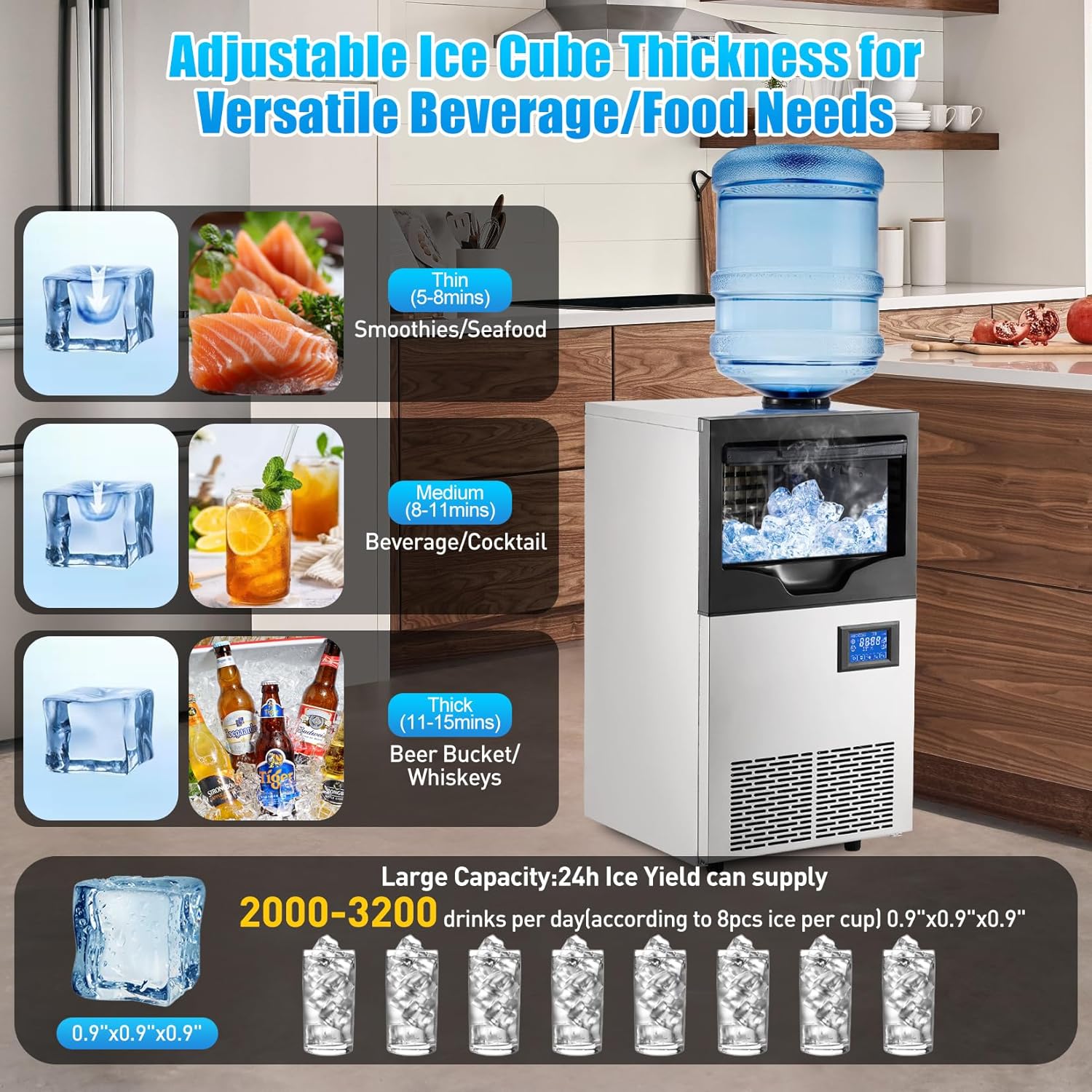 Qeetex LHF-ZBJ-PHO-1085YGOB Commercial-Ice-Makers - View #3