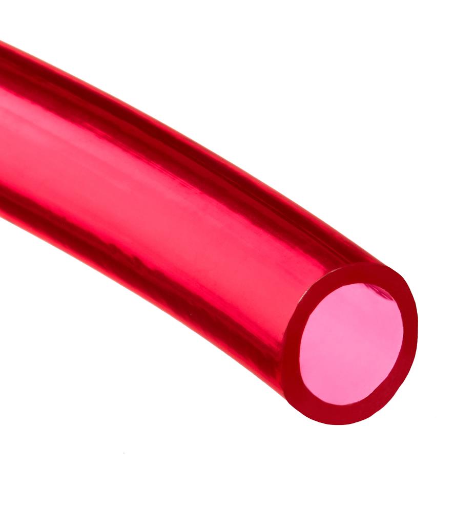 HydroMaxx Flexible Non-Toxic BPA Free Translucent Colored Vinyl Tubing 1/2 ID x 5/8 OD x 50 ft, RED 