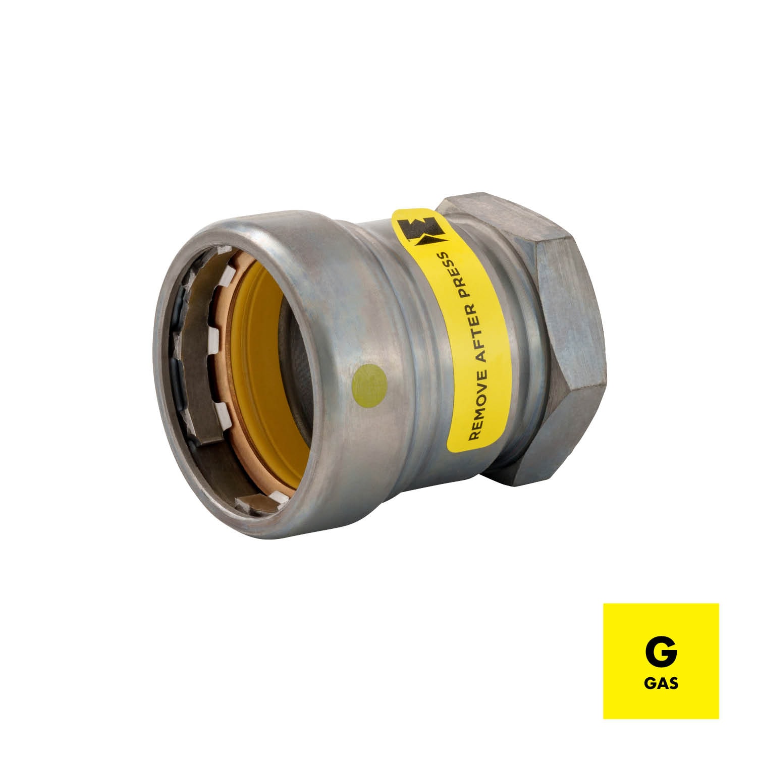 Streamline CP01263GL  1-in PRS x MPT Carbon Steel Press Female Adapter