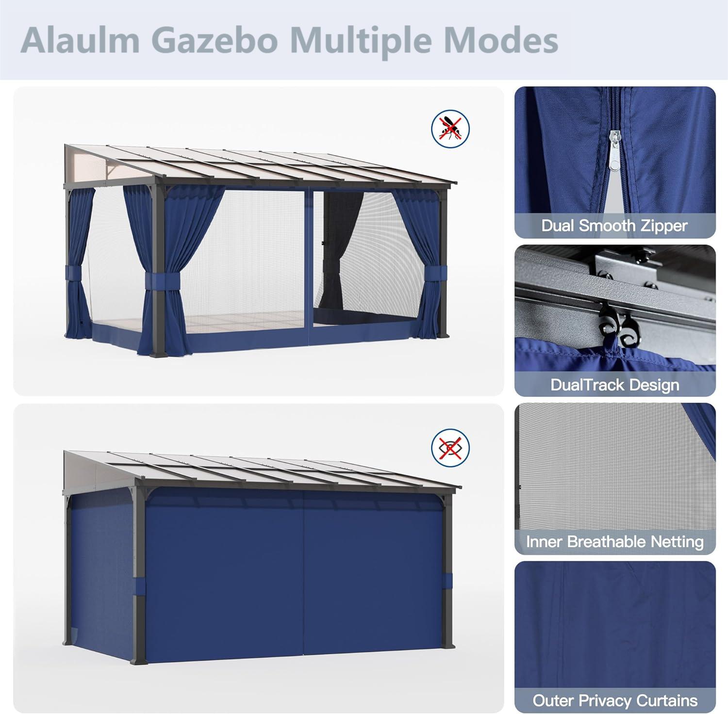 ALAULM LS-1012WMGB-NAVY Wood-Resin-Gazebos - View #6