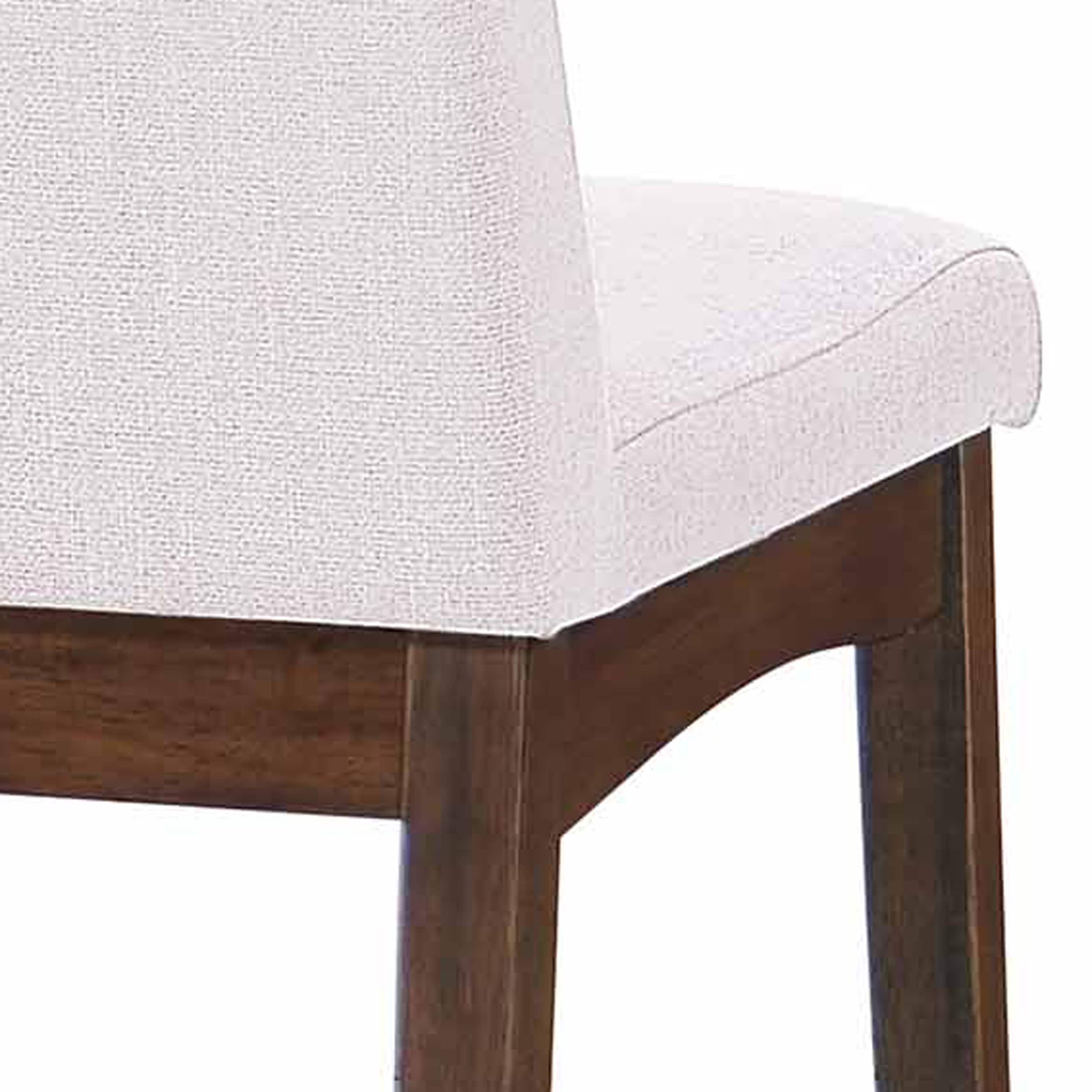 Mid-Century Modern Upholstered Dining Chairs in Light Beige