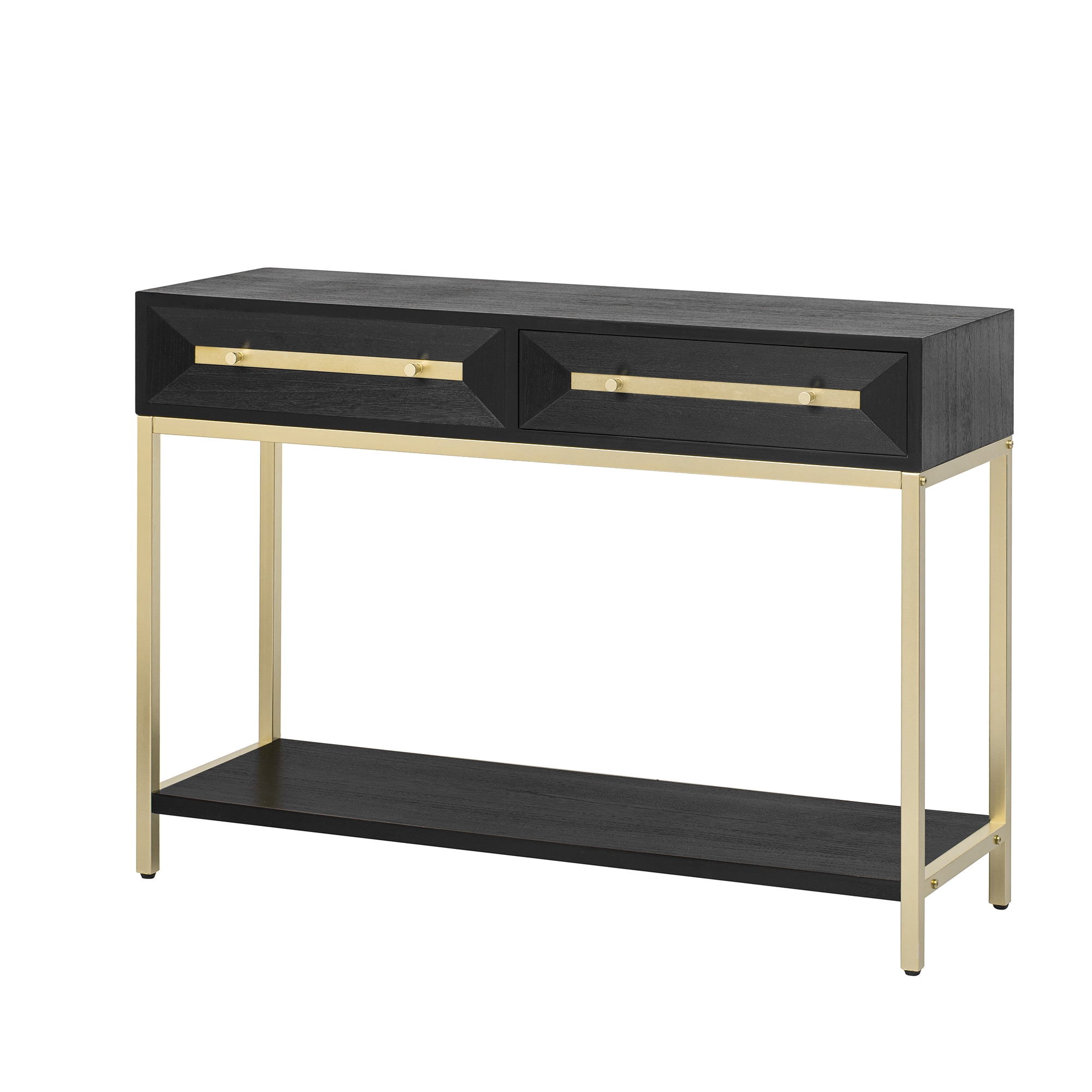 SINOFURN SYA330189BK Modern Wood veneer Black 45.5-in W x 33.3-in H Console table with Drawers