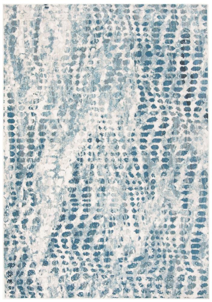 Safavieh ARA121A-5 Aria Morra 5 x 8 (ft) Loomed Polypropylene Cream/Teal Rectangular Indoor Animal print Area rug