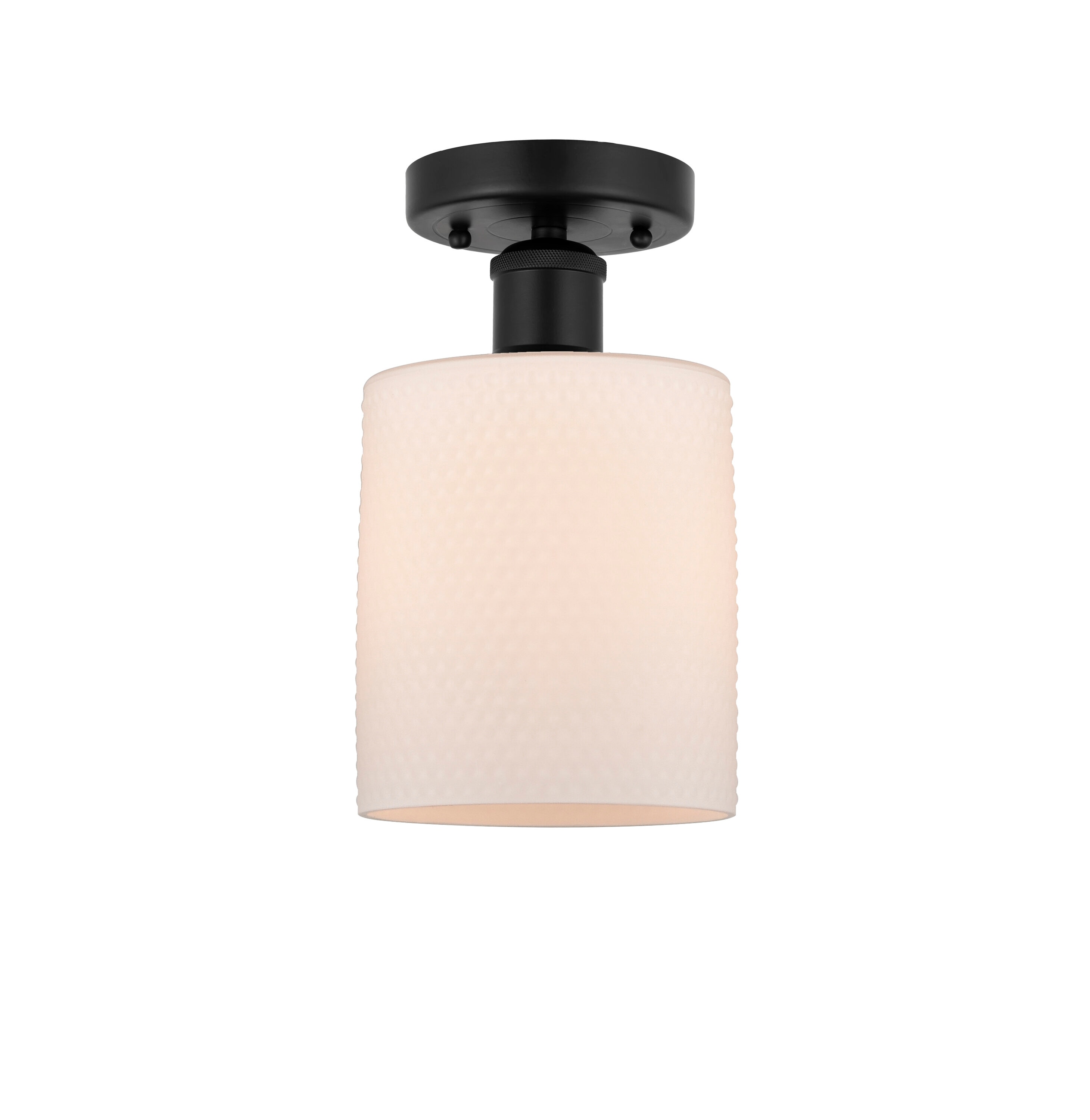 Innovations Lighting 616-1F-BK-G111 Cobbleskill 1 -Light 5-in Matte Black Flush Mount Light