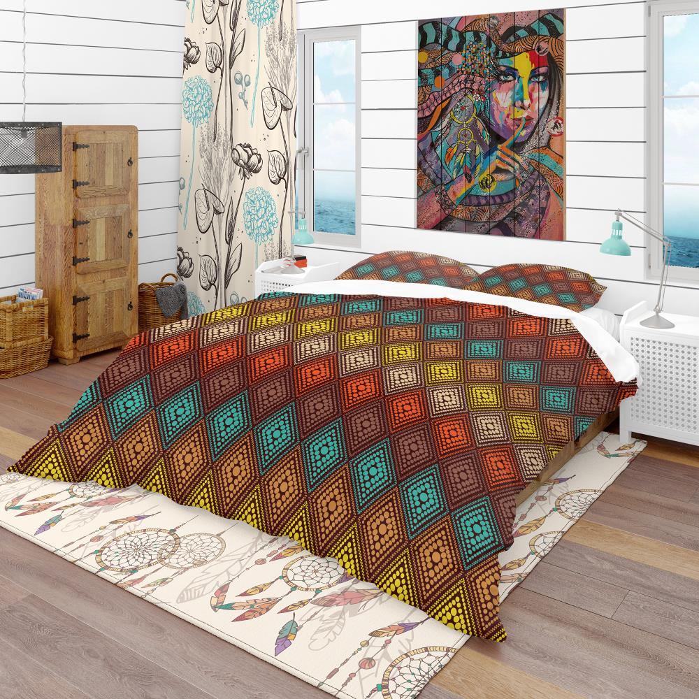 Designart BED19003-T 3 -Piece Brown Twin Duvet cover Set