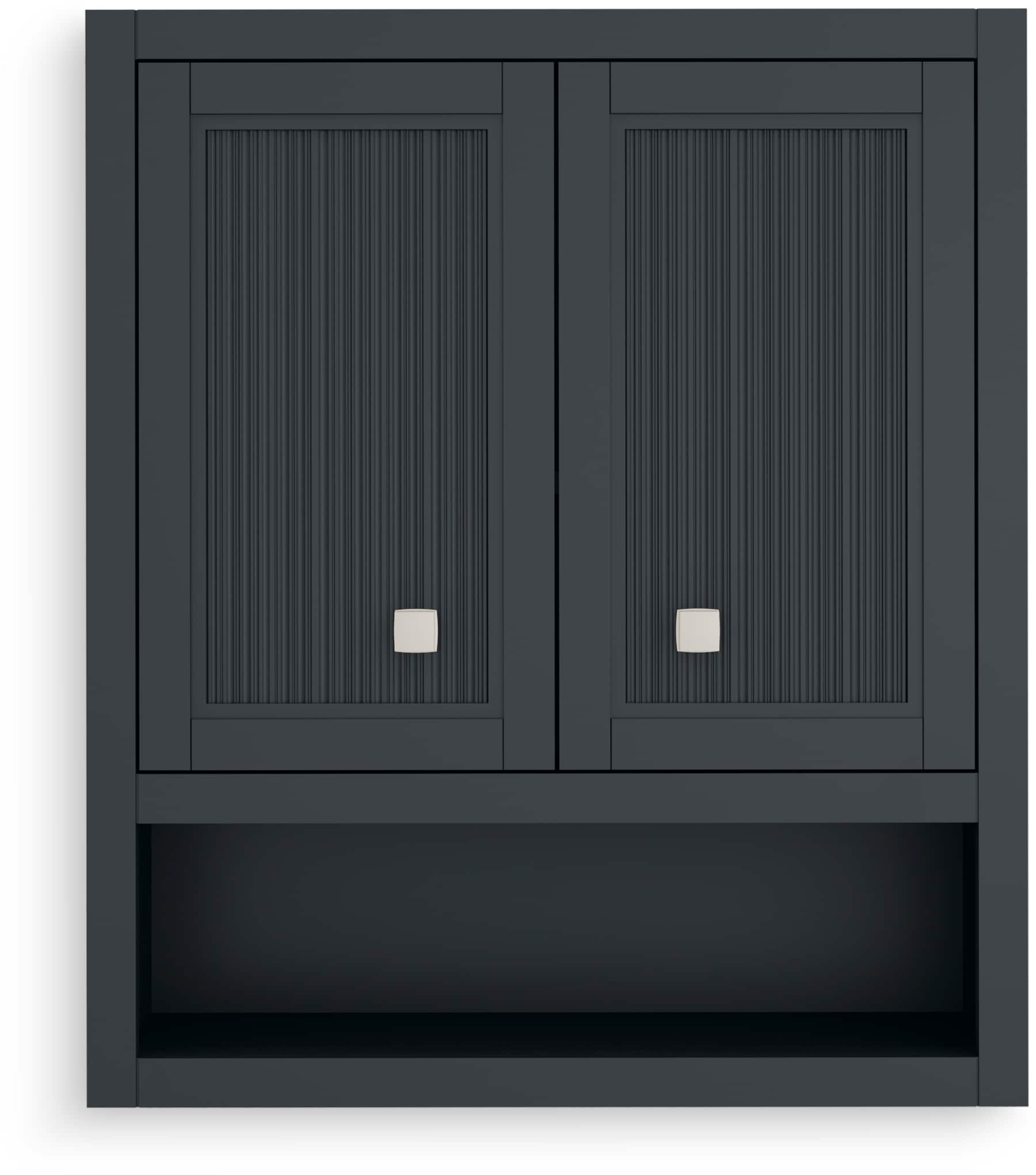 KOHLER Hearthaven 24-in x 28-in x 10-in Slate Grey Soft Close Bathroom Wall Cabinet