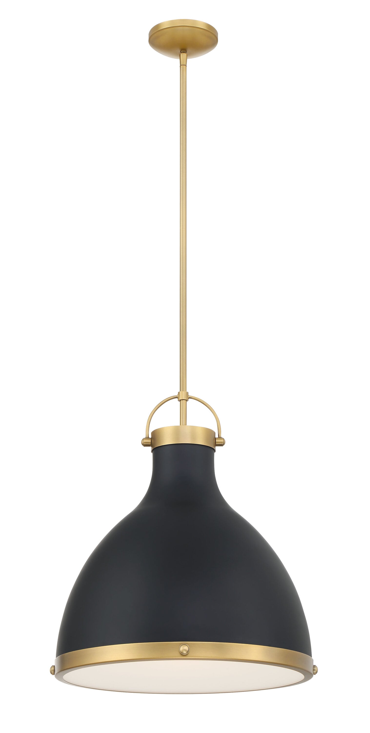 Minka Lavery 3932-876 Lynk Dark Matte Black and Legacy Brass Transitional Clear glass Bell Medium Hanging Pendant light