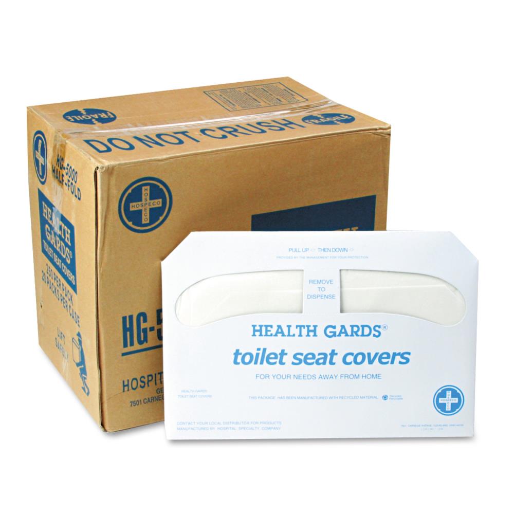 HOSPECO HOSHG5000CT Health Gards Toilet Seat Covers, White, 250 Covers/Pack, 20-Pack/Carton