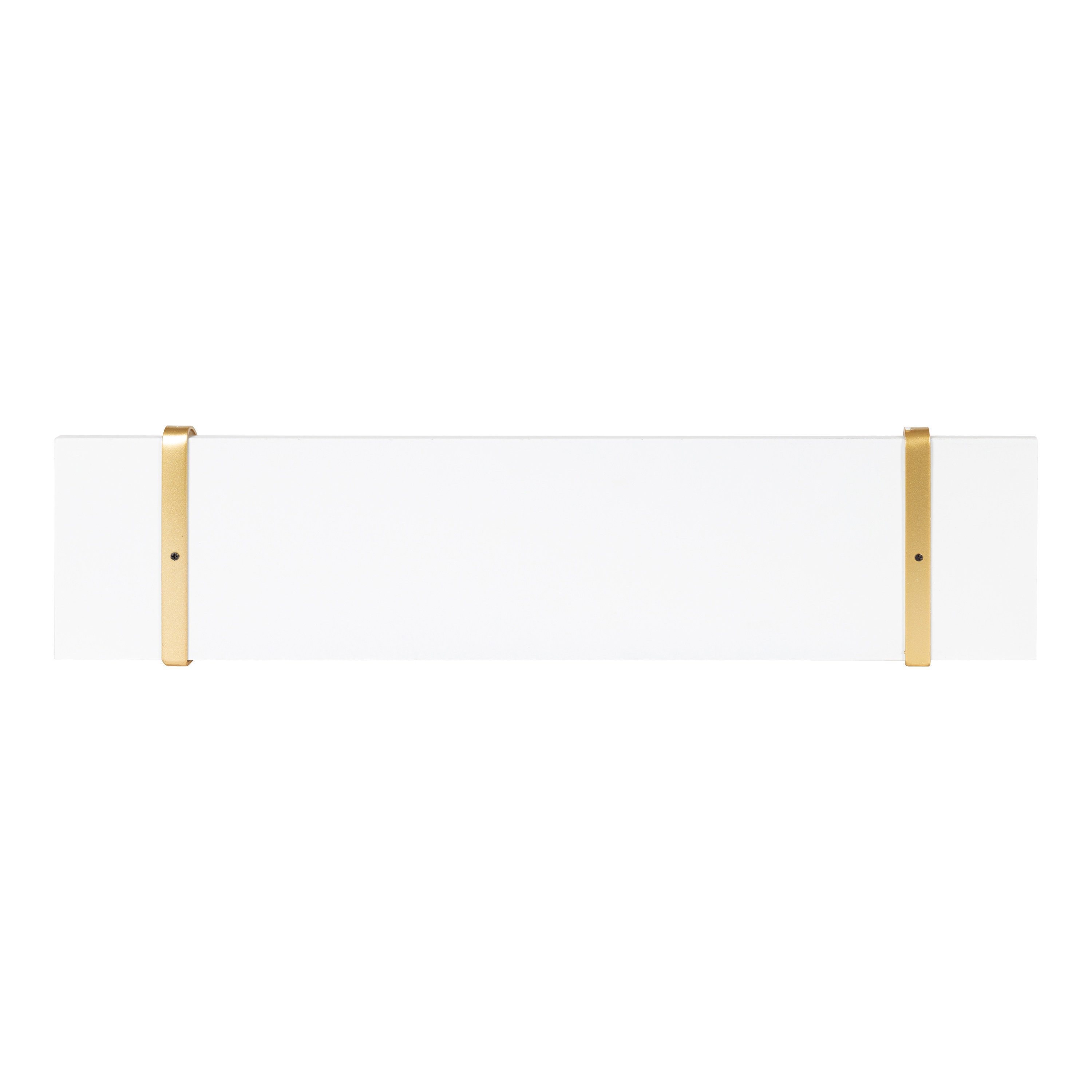 Soloman 21" White and Gold Modern Wooden Wall Shelves - 2 Piece