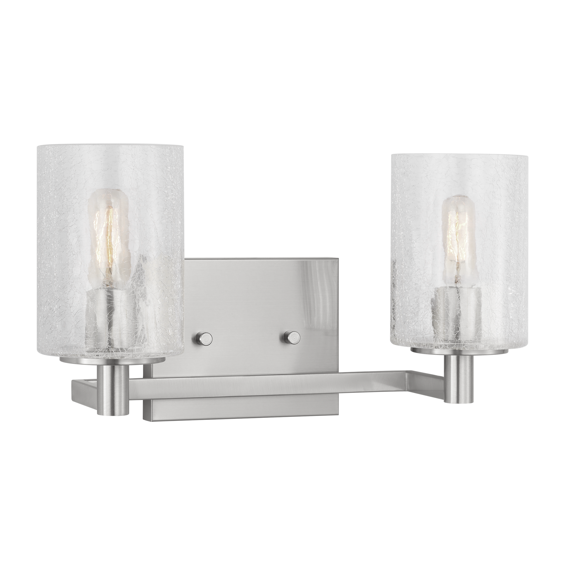 Generation Lighting GLV1032EN/BS Parker 14.25-in 2 -Light Brushed Steel Transitional Vanity light