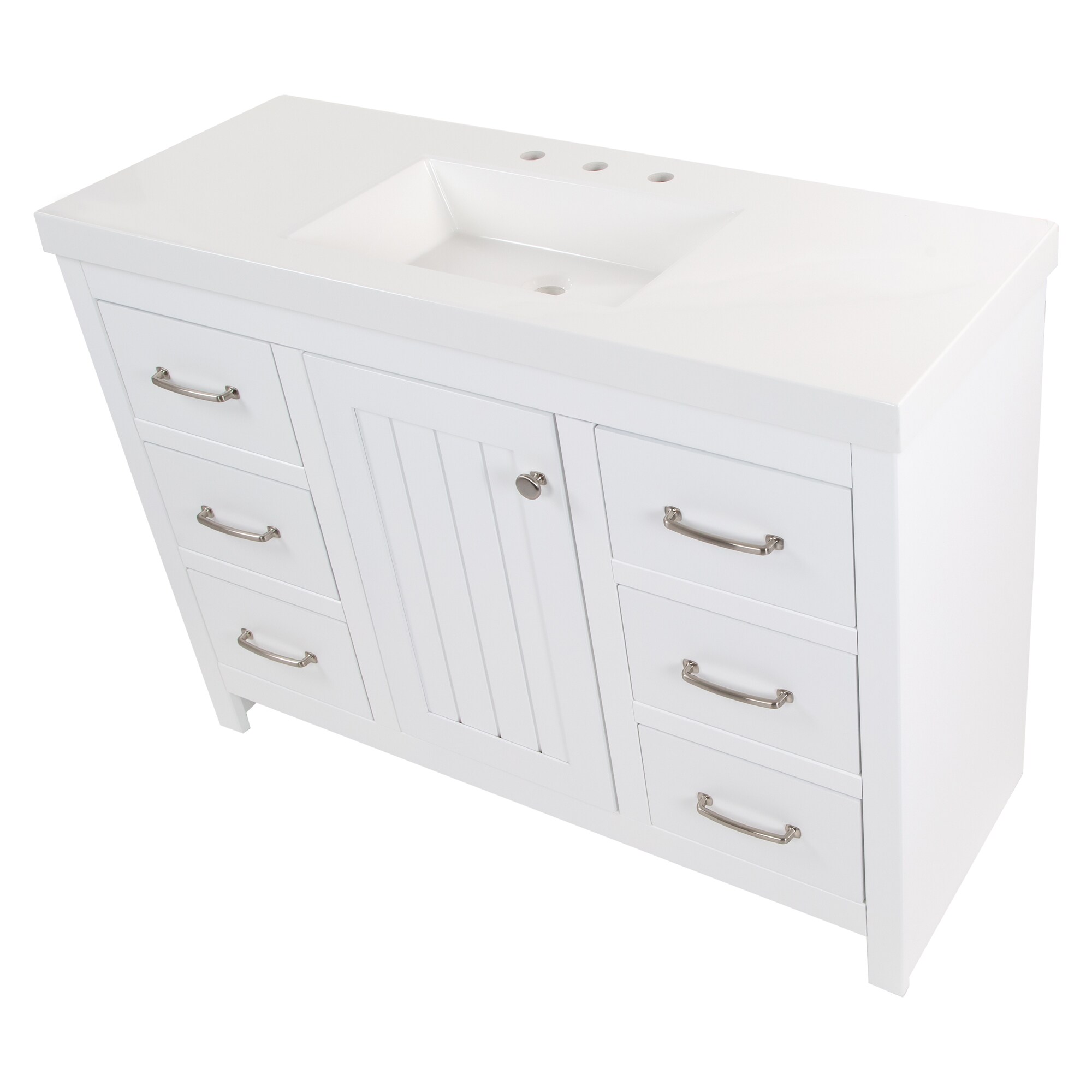 Diamond NOW Tipton 48-in White Single Sink Bathroom Vanity with White ...