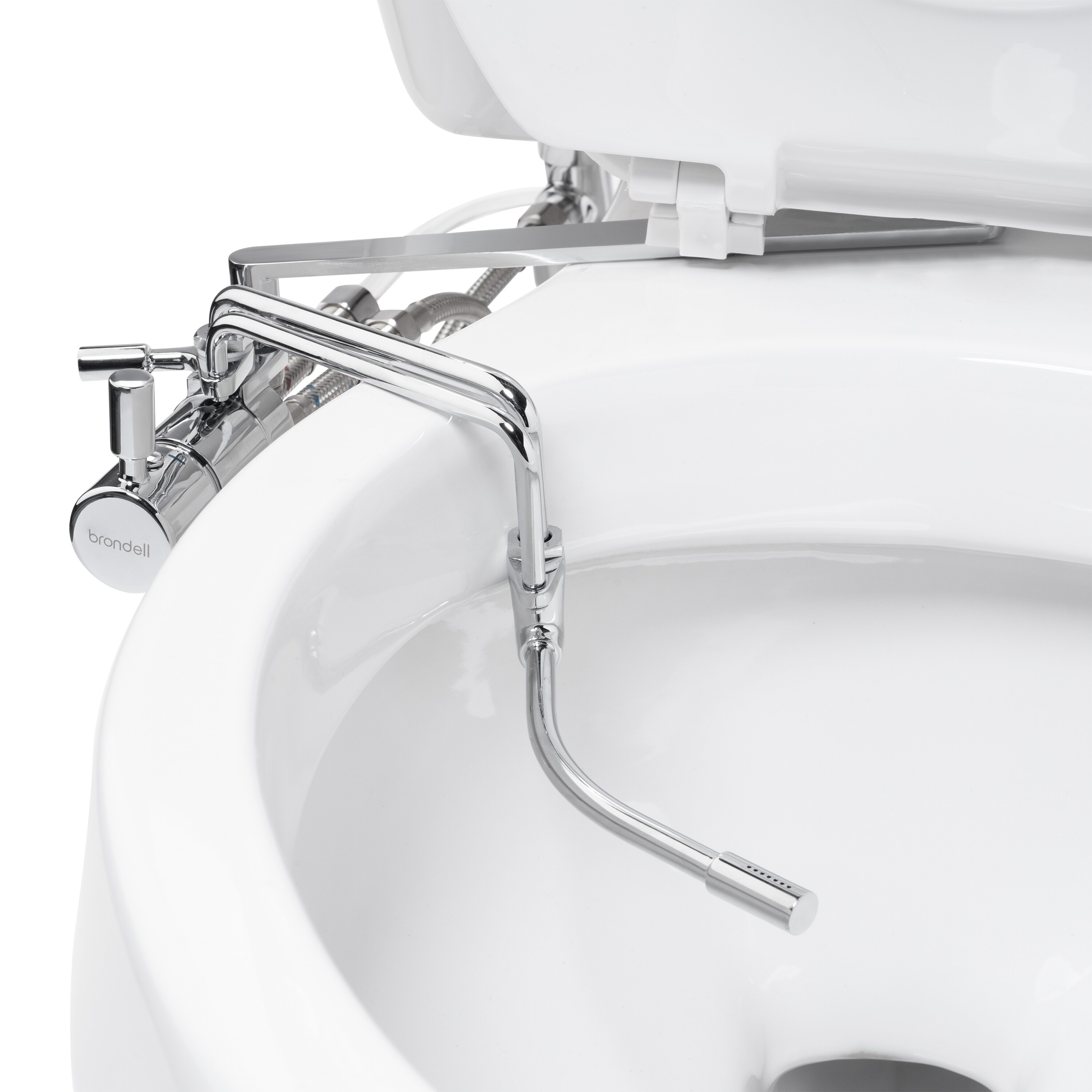 Konsulat På daglig basis gerningsmanden Brondell Side-Mounted All Metal Attachable Bidet with Adjustable Spray  Wand, Dual Temperature in the Bidet Attachments department at Lowes.com