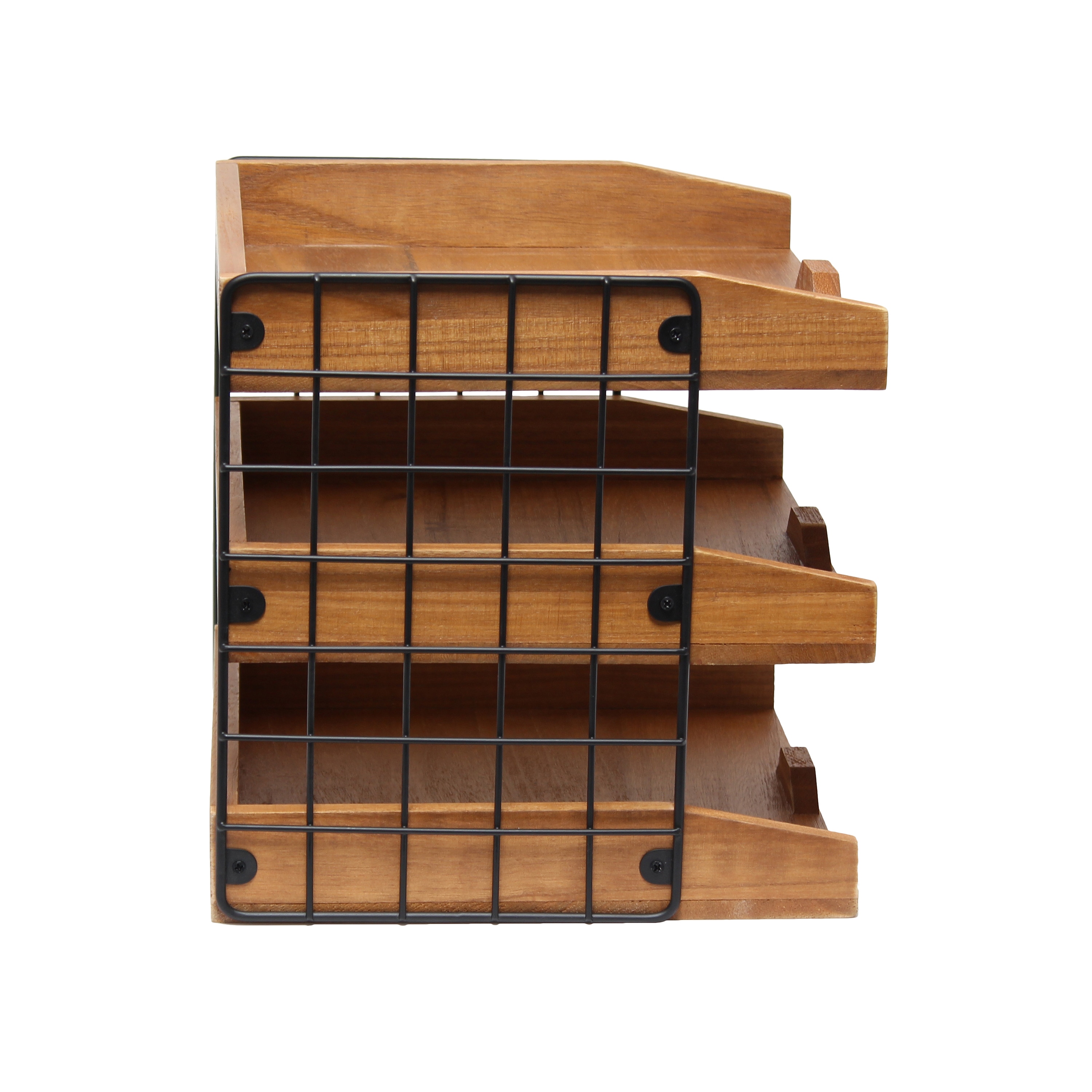 Elegant Designs Wood 3 Compartment Desktop Organizer Set, Pack of 1, Brown