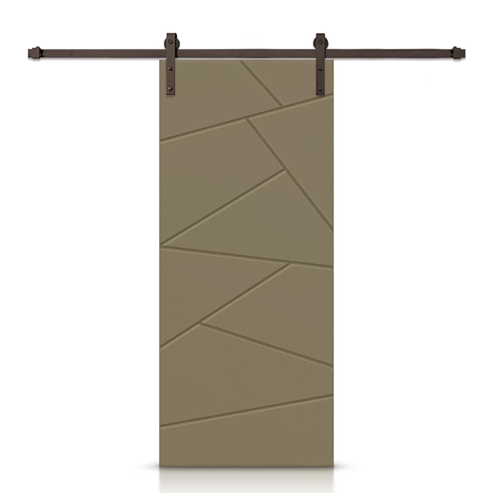 CALHOME SAB60+MD-224-84X24SL 24-in x 84-in Olive Green MDF Hollow core Single Barn Door (Hardware Included)