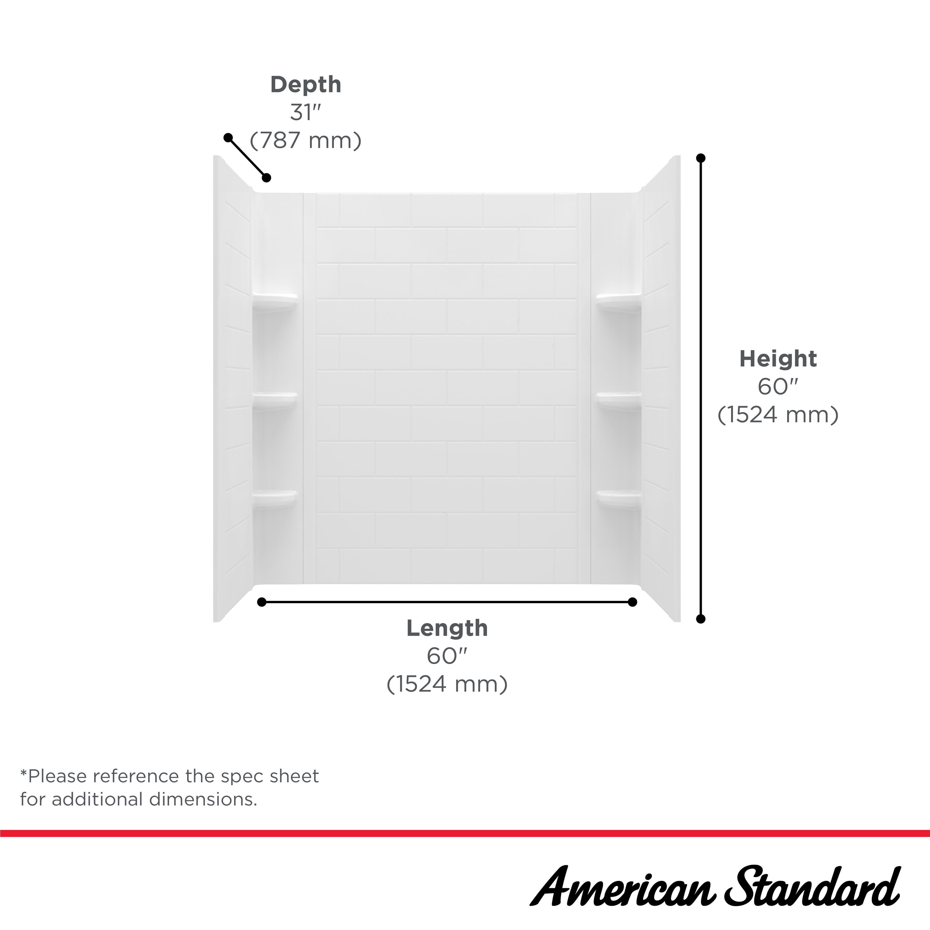 American Standard 3961BWT60.020 Bathtub-Wall-Surrounds - View #3
