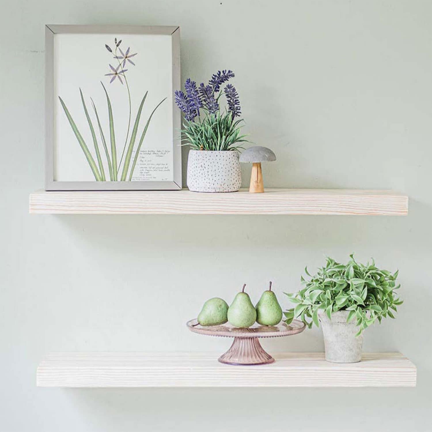 Black Modern Floating Shelves with Guard Rail, 16.75