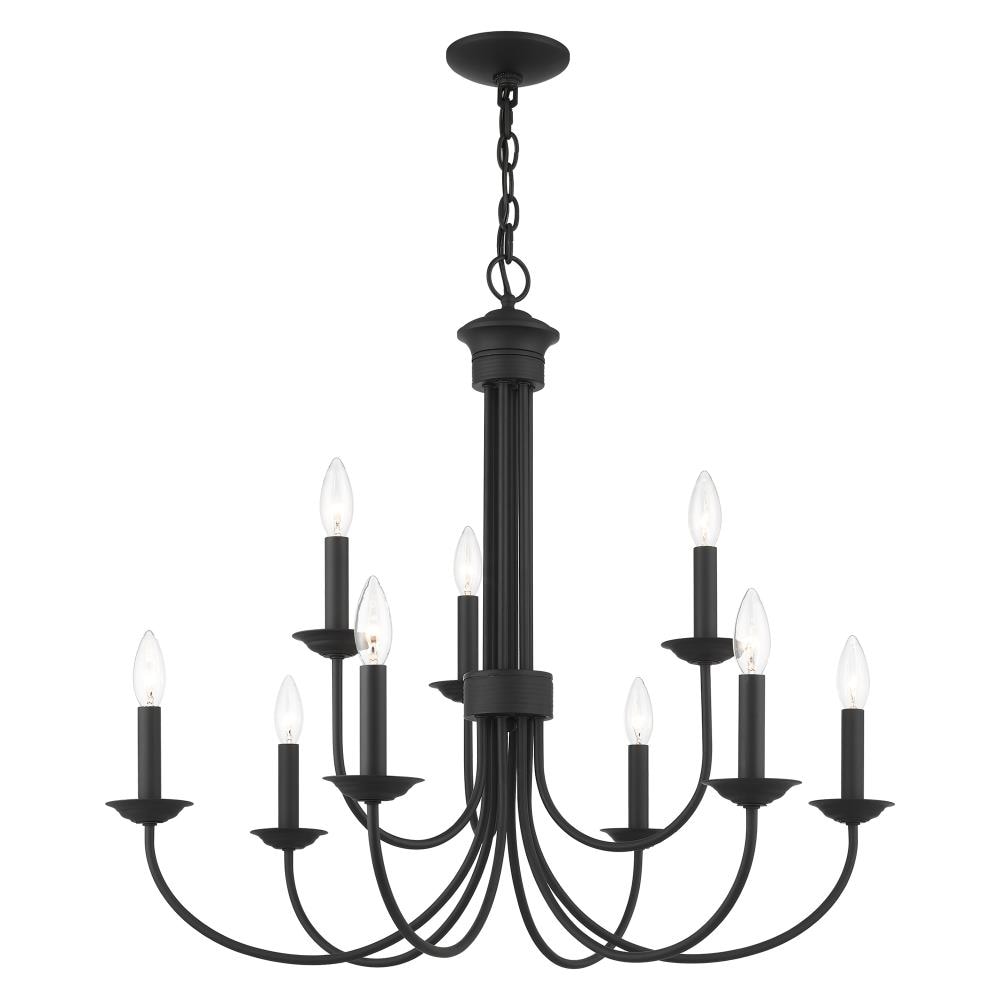 Livex Lighting Estate 9-Light Black Traditional Damp Rated Chandelier ...