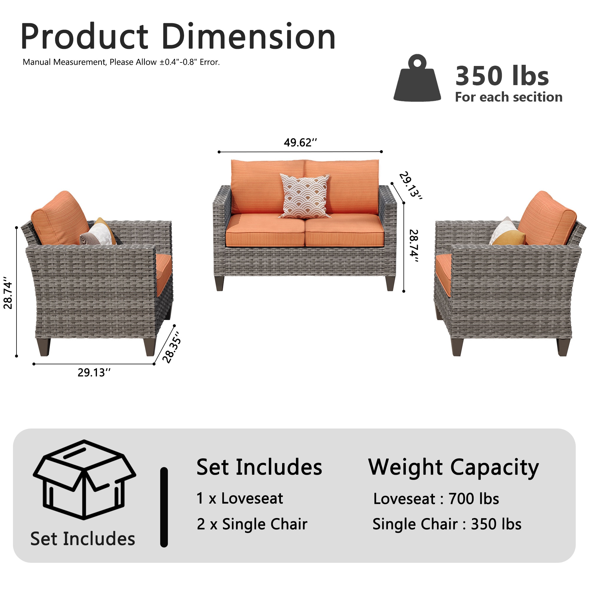 Pouuin SGR803 Patio-Conversation-Sets - View #2