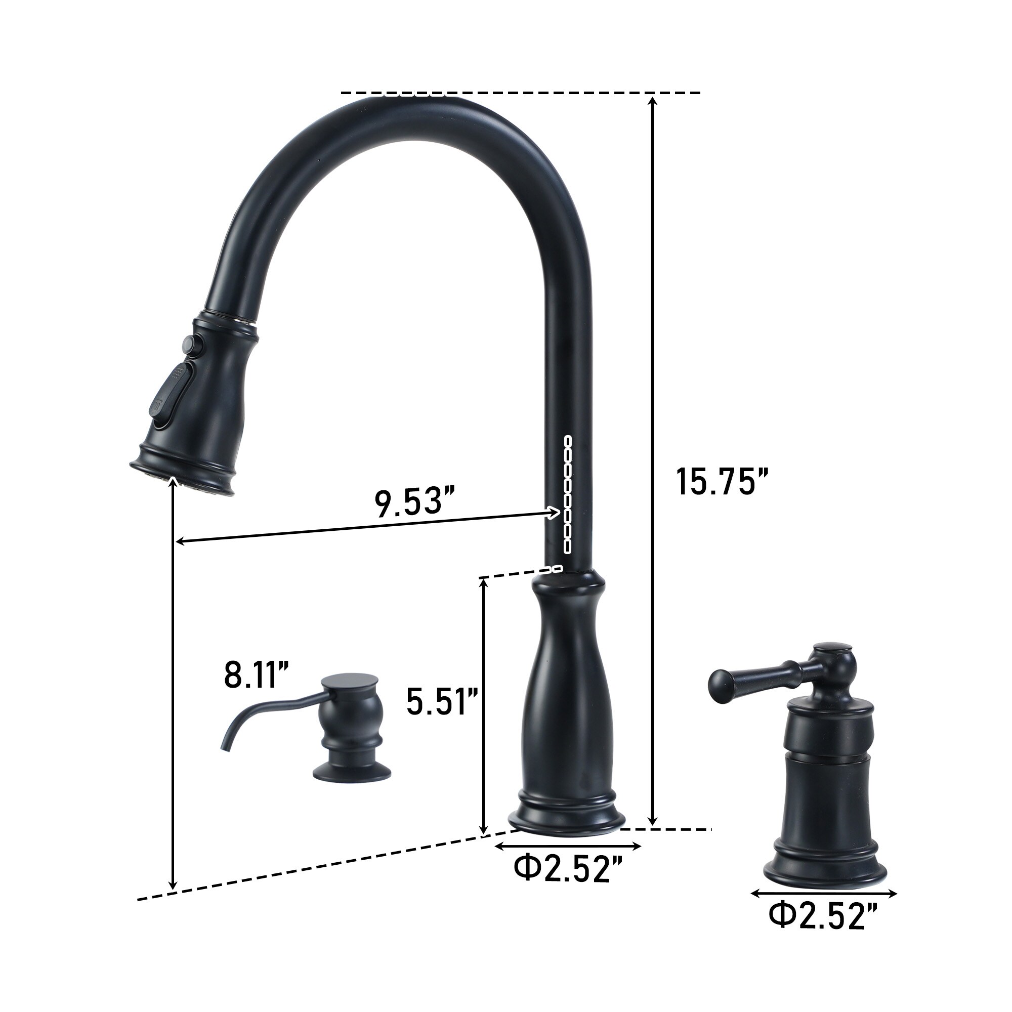 Clihome DG-KF26MB01 Kitchen-Faucets - View #2