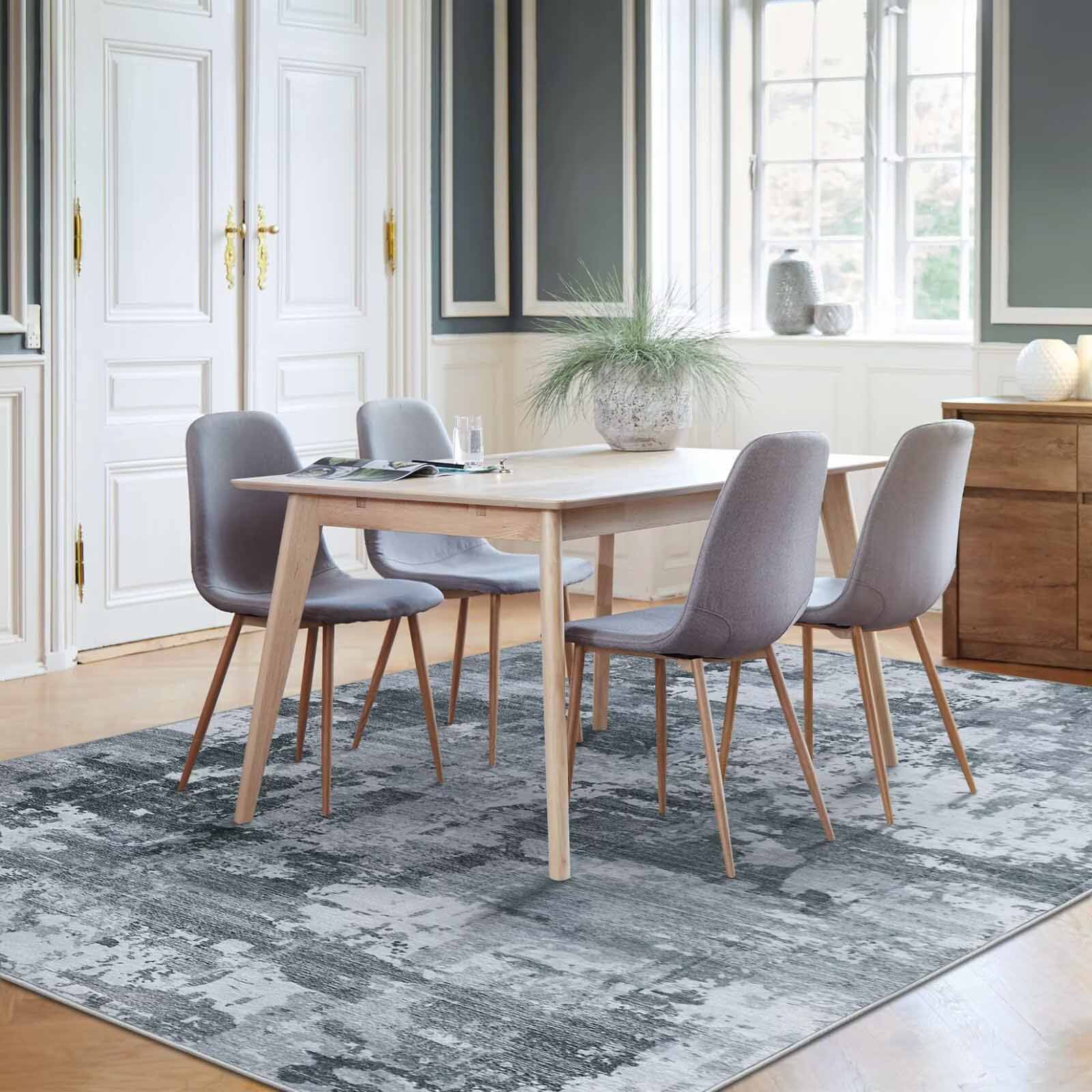 Garvee YXY-LO-PHO-33HURSKM 5 x 7 (ft) Loomed Polyester Gray Rectangular Indoor Abstract Mid-Century Modern Machine washable Area rug