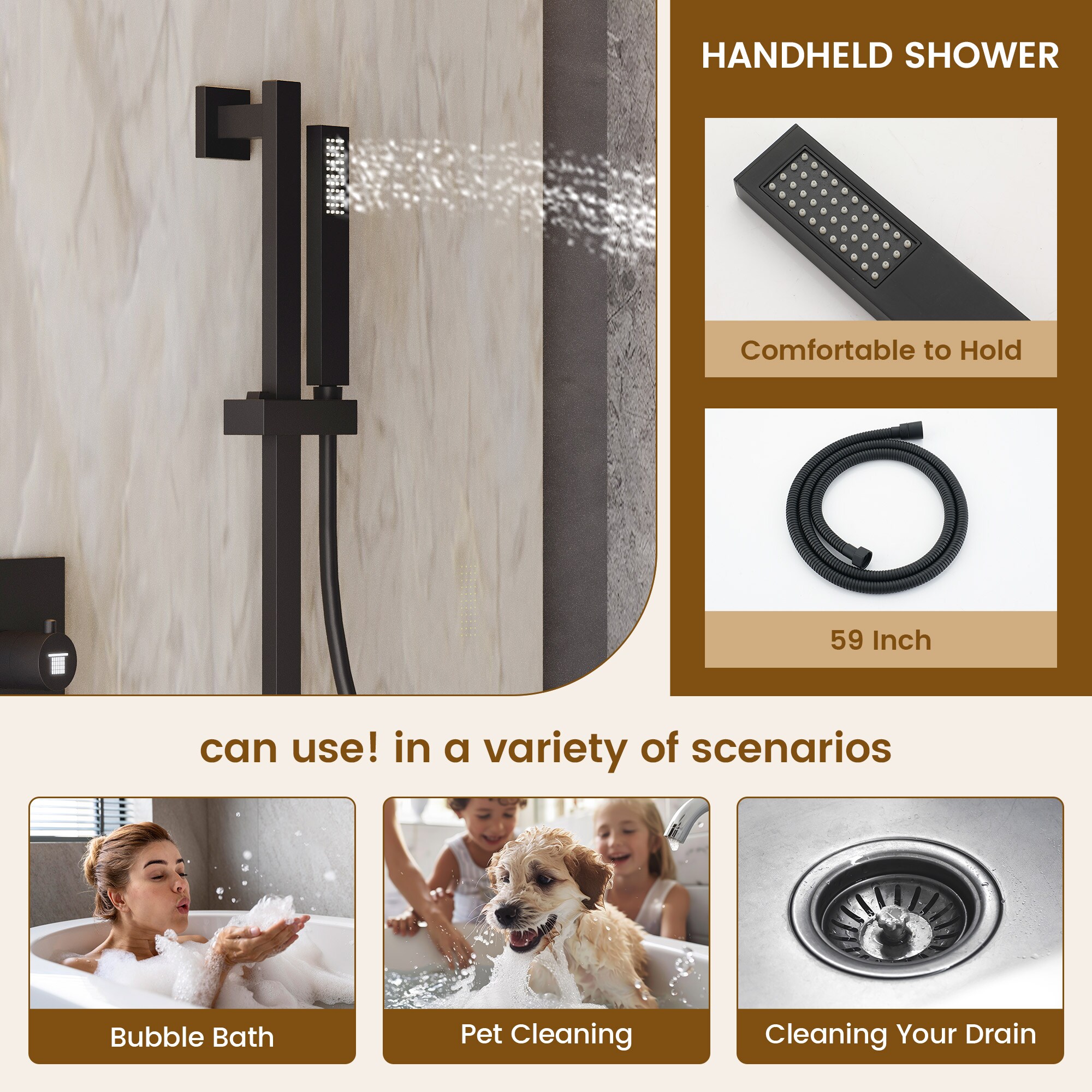CASAINC CA-A4382-MB Showerhead-Bar-Panels - View #5