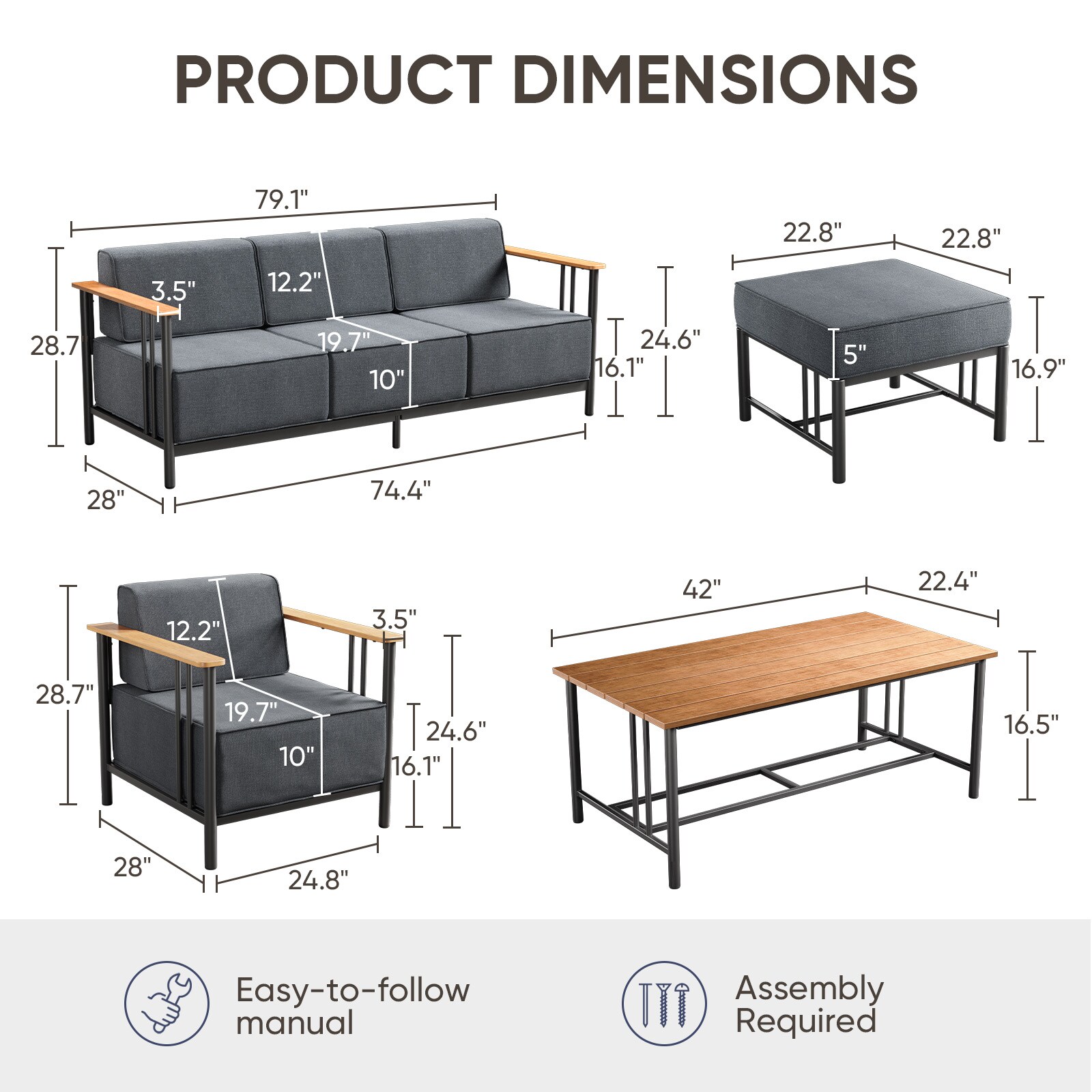 Rilyson FSAC13115040-3 Patio-Conversation-Sets - View #8