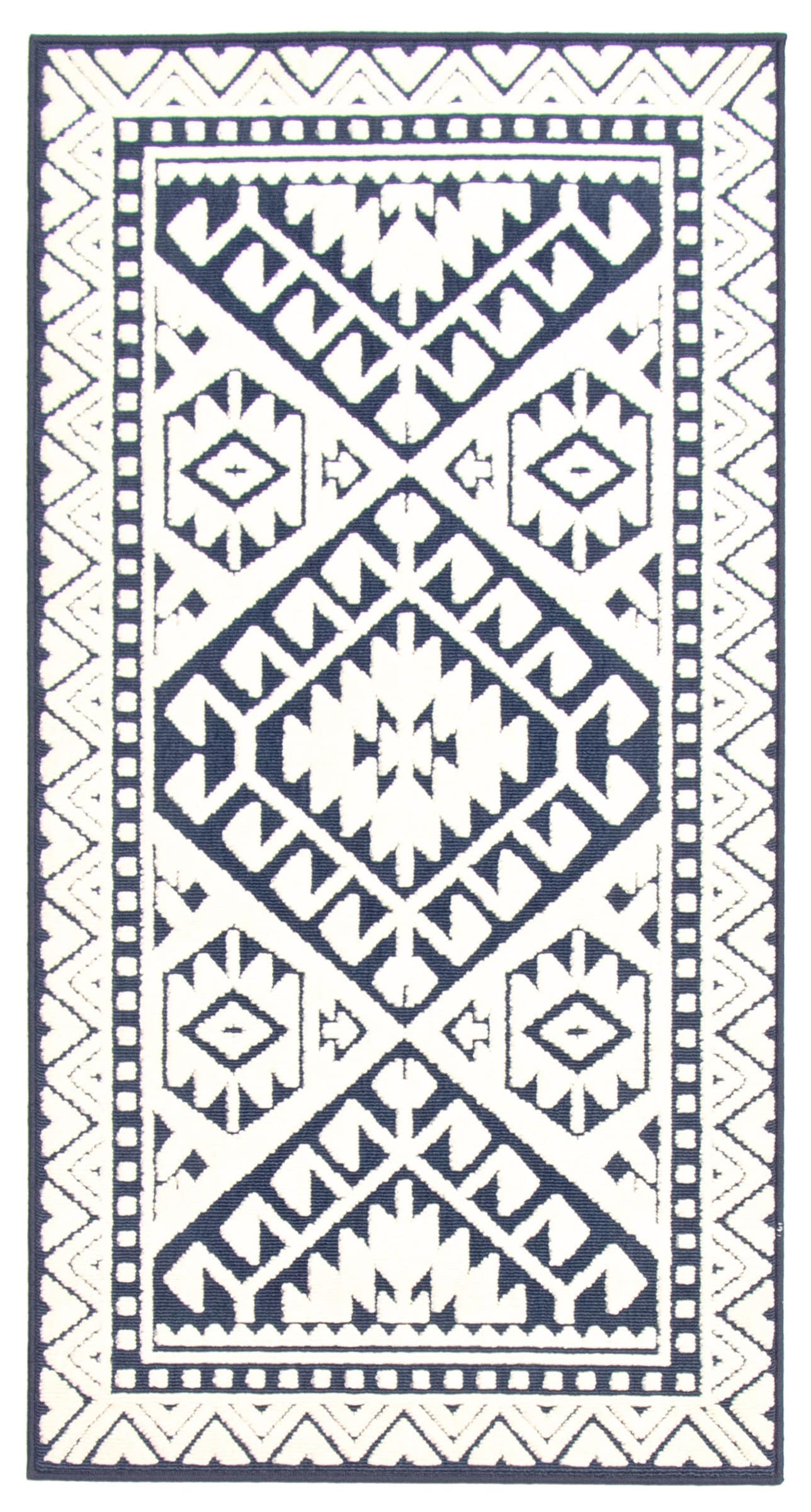 ECARPETGALLERY 351409 Aaya 3 x 5 (ft) Polypropylene Blue Rectangular Indoor/Outdoor Geometric Area rug