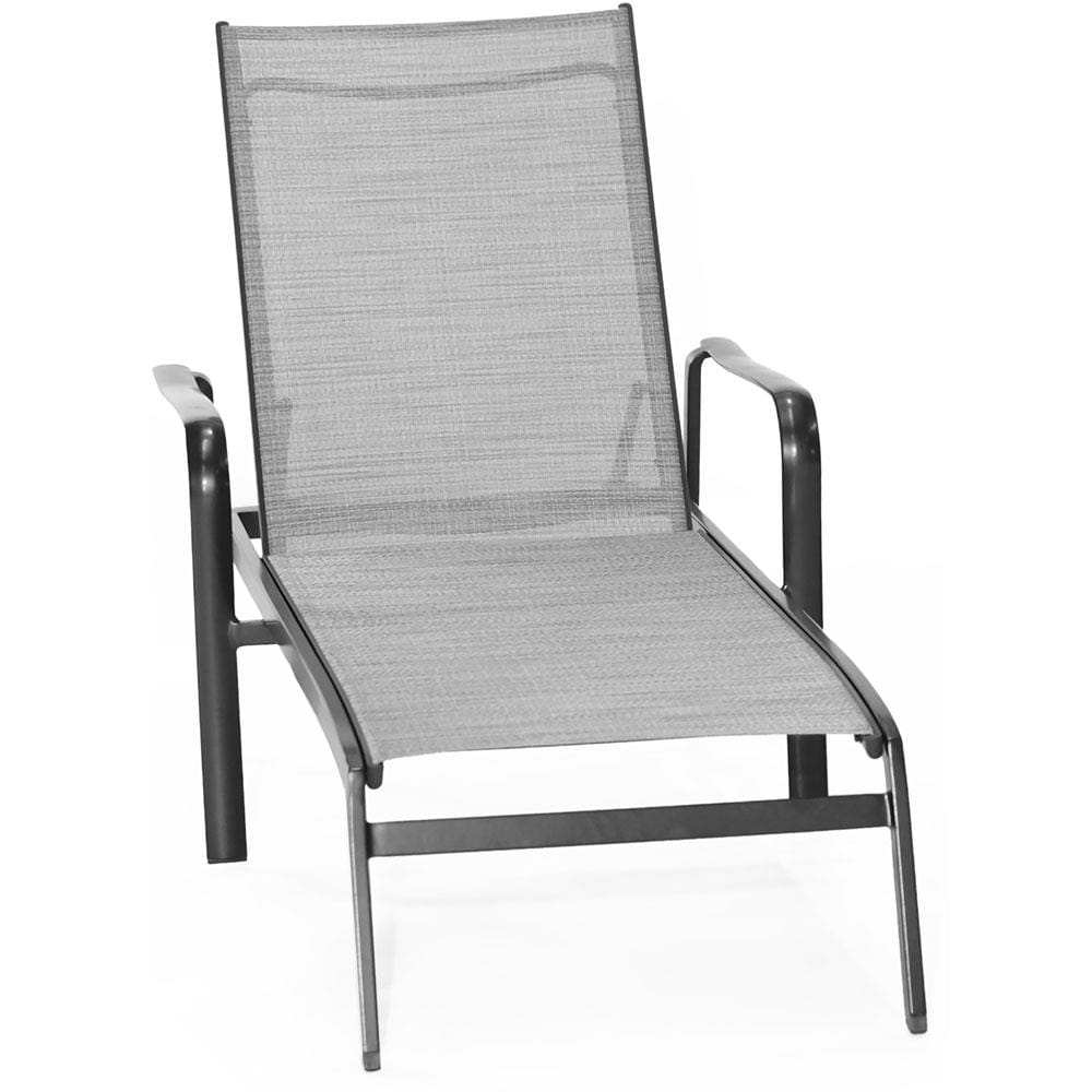 Gunmetal Aluminum Chaise Lounge with Sunbrella Sling Fabric