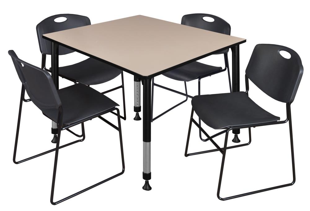 Regency TB4848BEAPBK44BK Classroom Tables Off-White 4-Person Training Table (48-in W x 34-in H)