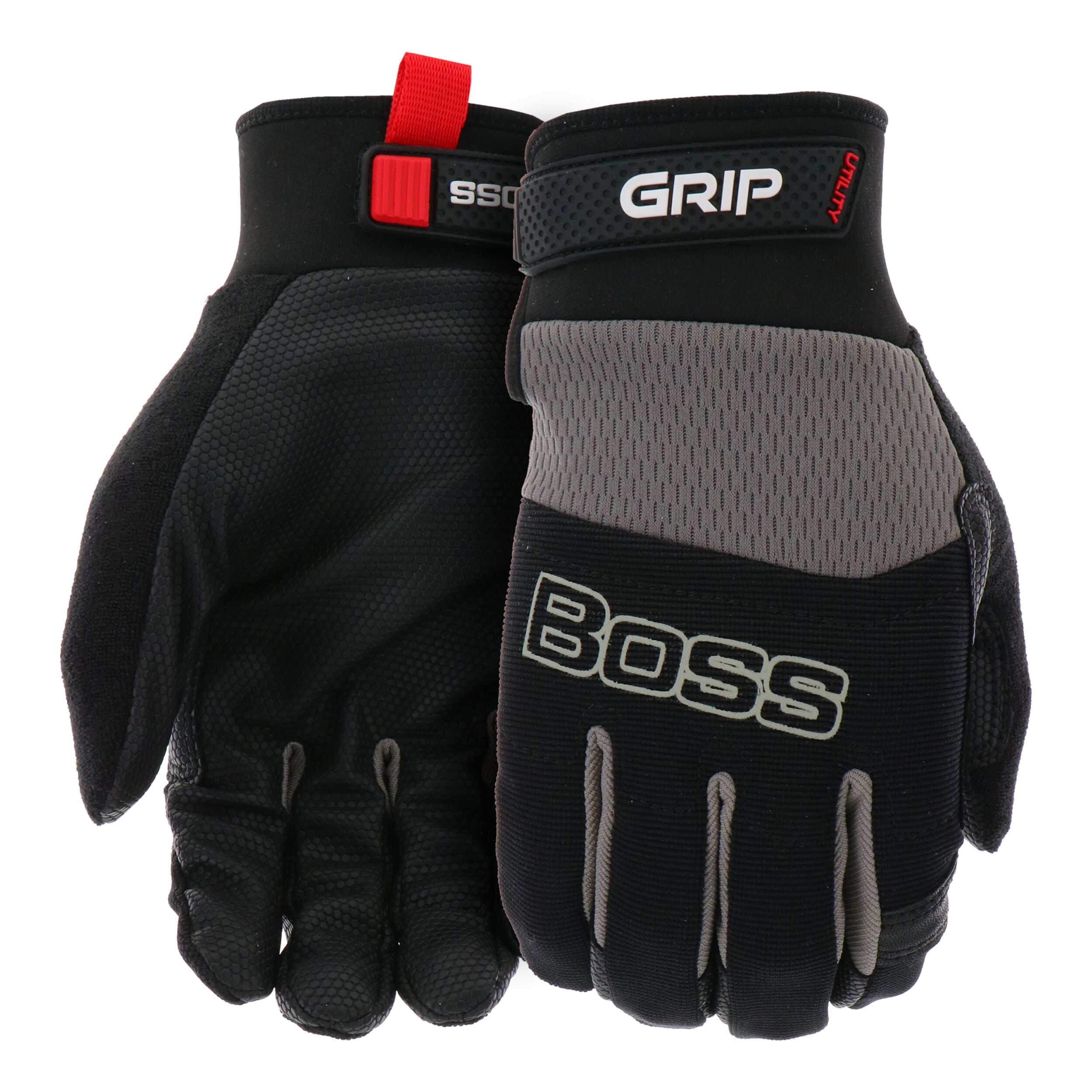 Boss B52334-L Large Black Synthetic leather Construction Gloves 1 -Pairs