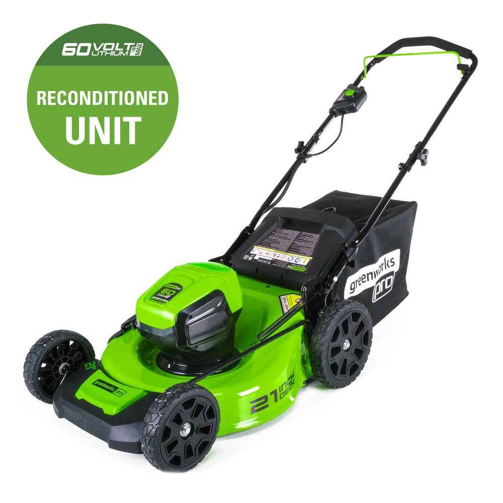 Greenworks Pro 60 Volt Max Brushless Lithium Ion Push 21 In Cordless Electric Lawn Mower In The Cordless Electric Push Lawn Mowers Department At Lowes Com