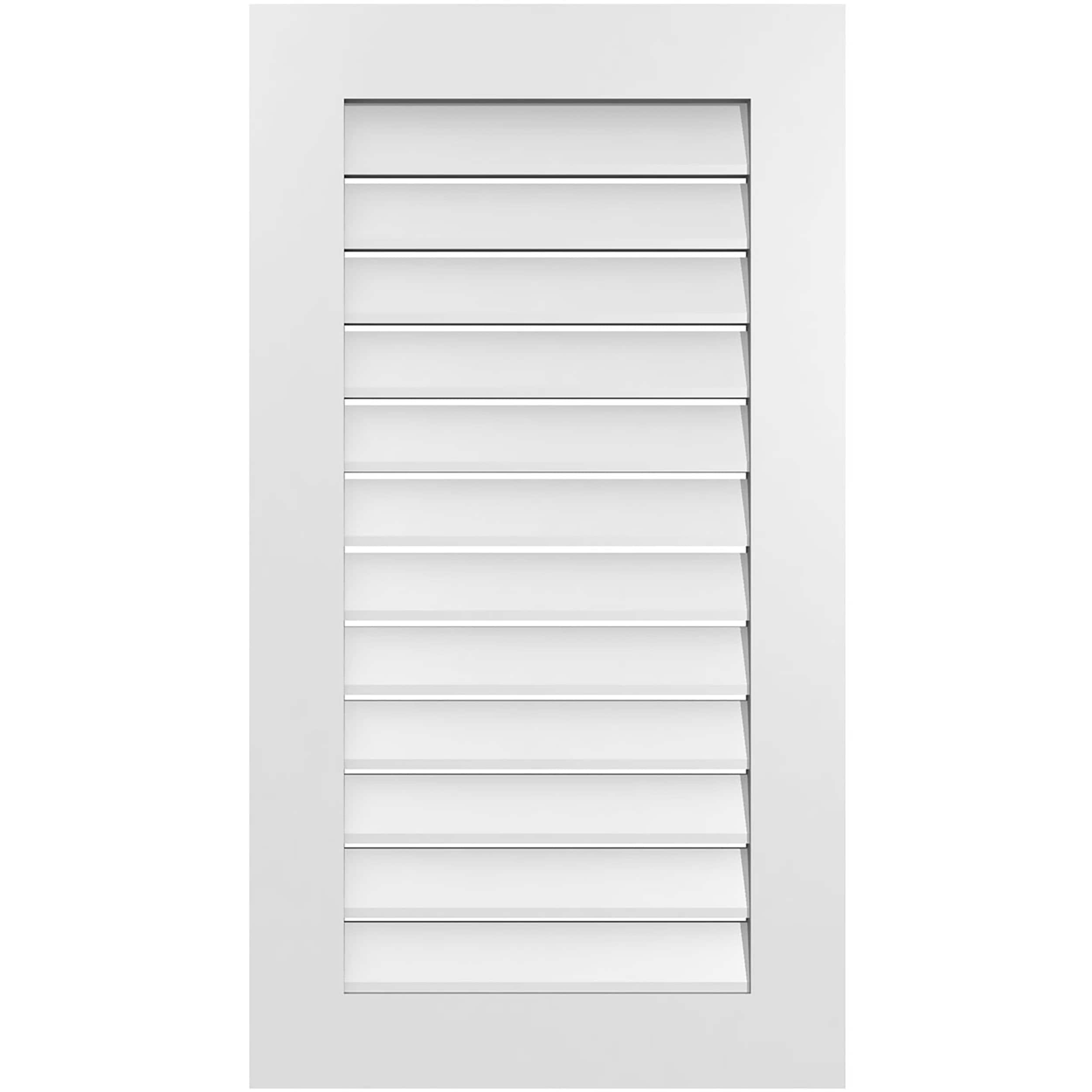 Ekena Millwork GVPVE22X4001SF 22-Inches x 40-Inches Off-white Rectangle PVC Gable Louver Vent