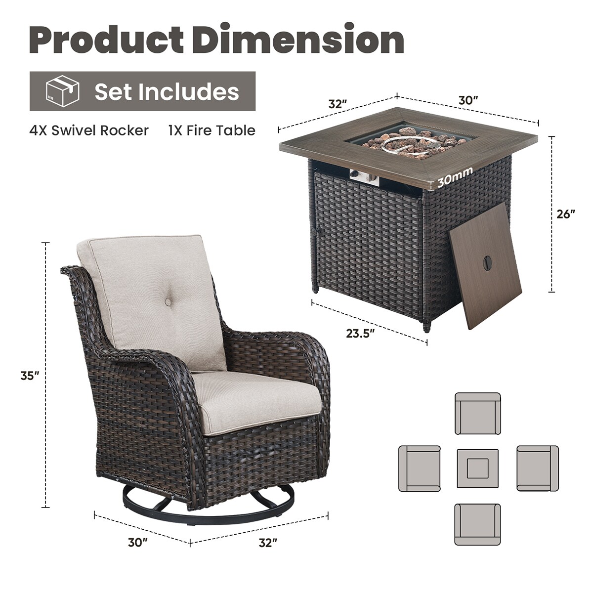 Rilyson FS098023X2-2 Patio-Conversation-Sets - View #7