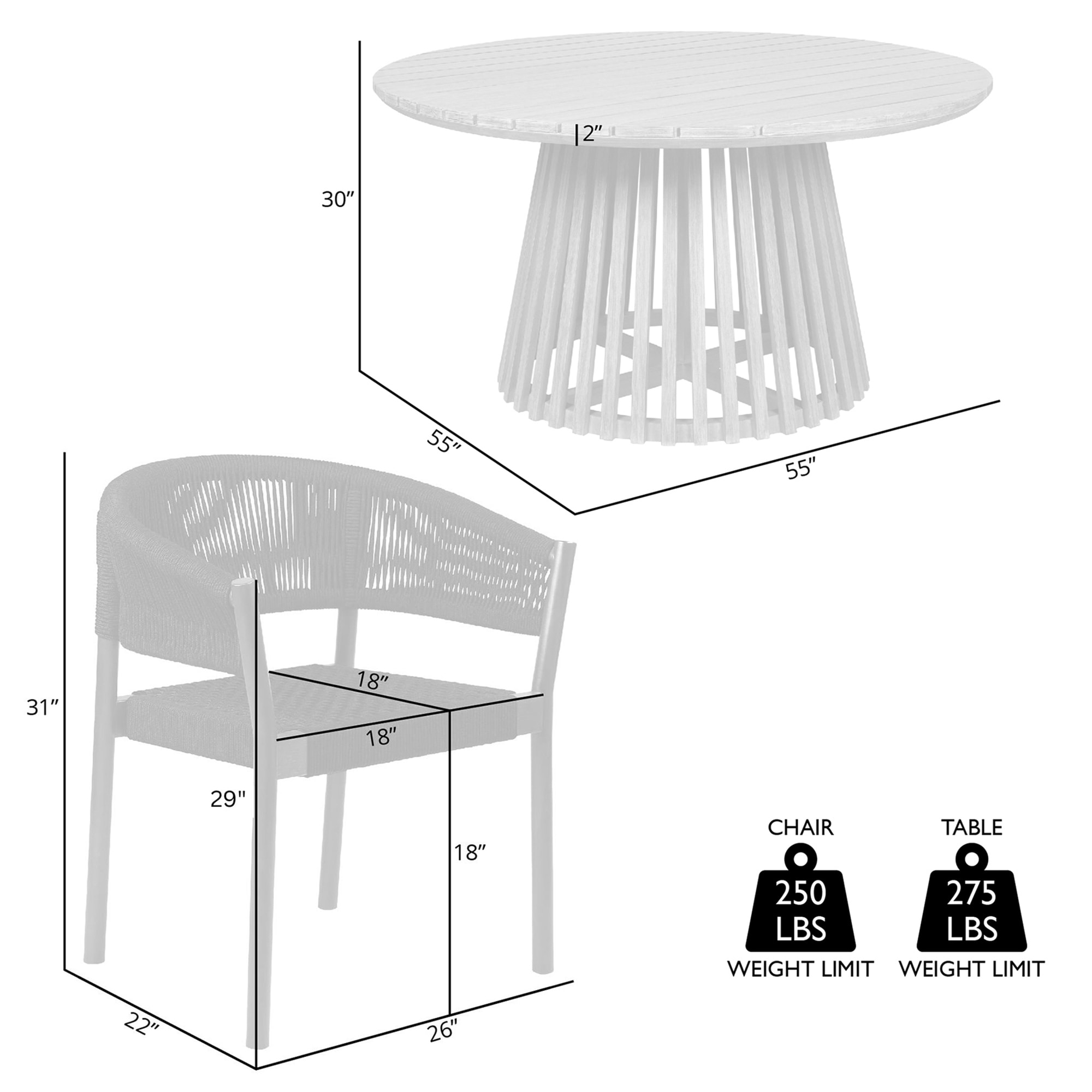 Armen Living SETODDO5CHR Patio-Dining-Sets - View #8
