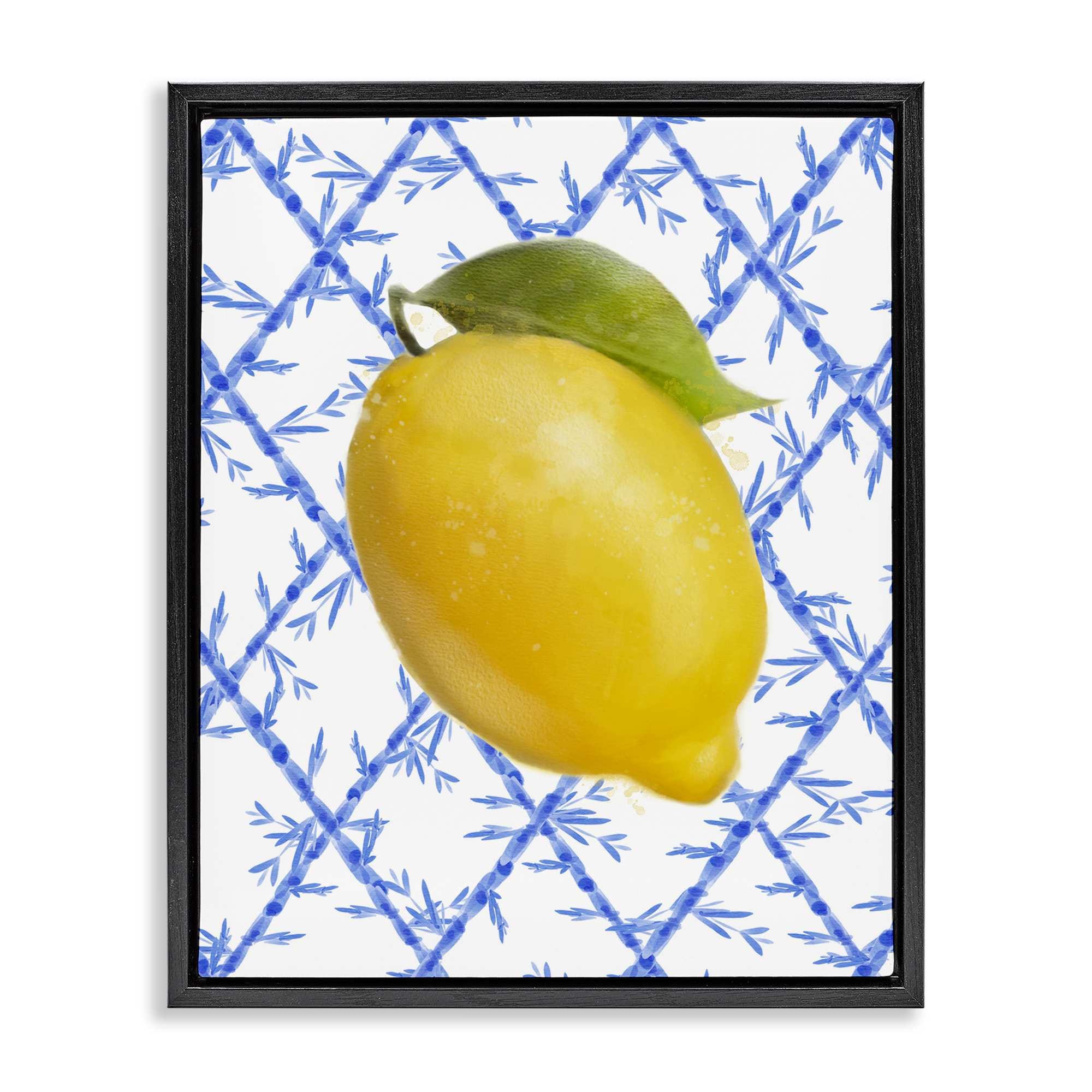 Stupell Industries BS-491-FFB-24X30 Lemon Over Bamboo Vines Black Framed Floater Canvas Wall Art By Matthew Piotrowicz 25 x 31