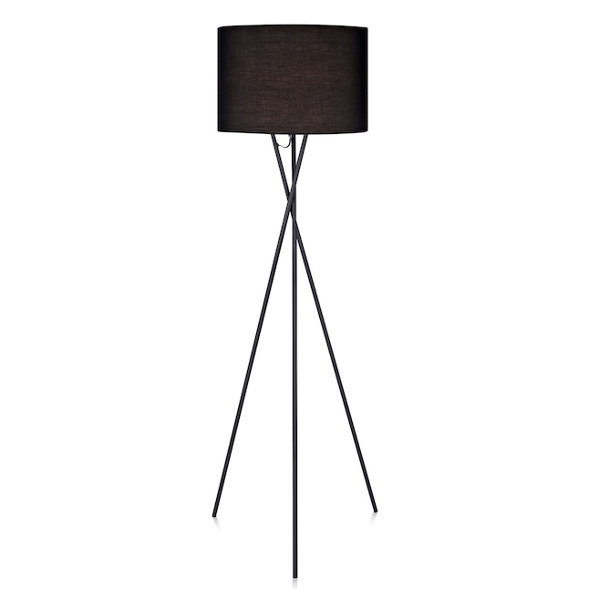 Cara 62 2 In Black Tripod Floor Lamp, What Size Lampshade For Floor Lamp