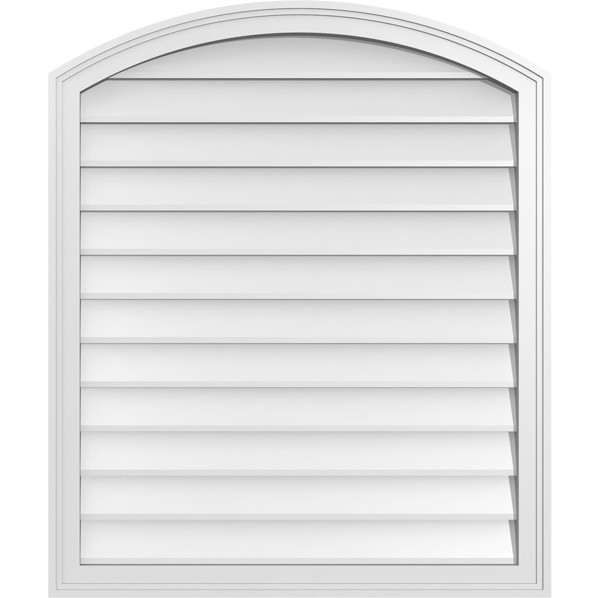 Ekena Millwork GVPAR32X3802SN 32-Inches x 38-Inches Off-white Round top PVC Gable Louver Vent