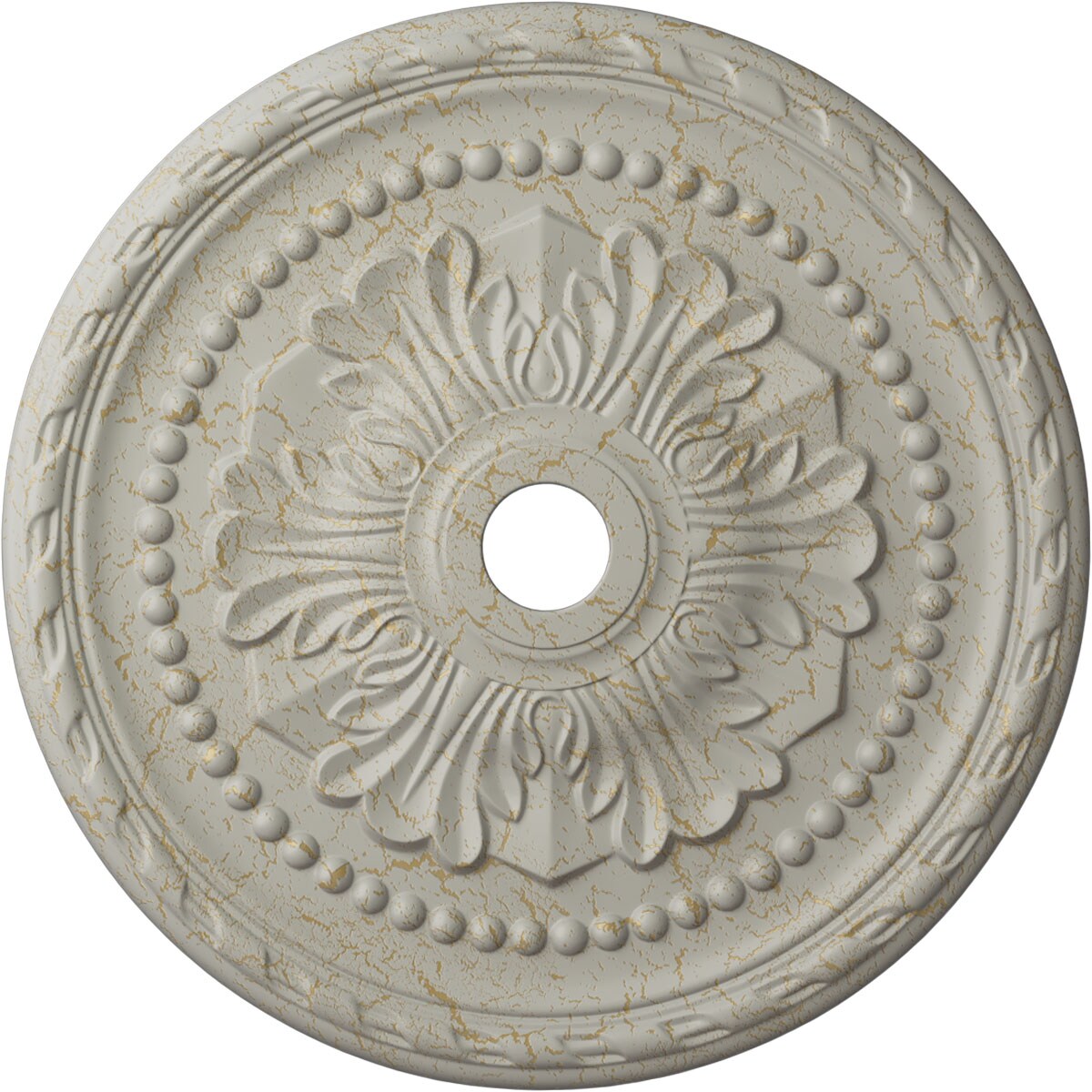 Ekena Millwork CM31PMPCC Palmetto 31.5-in W x 31.5-in L Painted Pot Of Cream Crackle Polyurethane Whole Ceiling Medallion