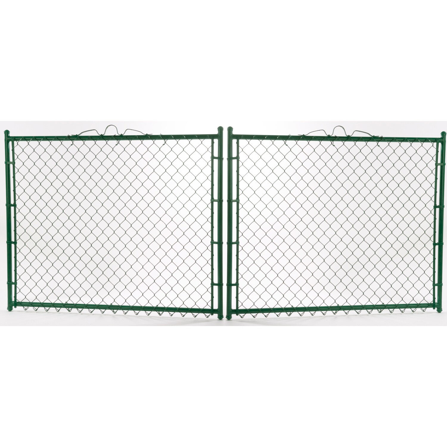 4-ft H x 10-ft W Vinyl Coated Vinyl-coated Steel Drive-thru Chain Link Fence Gate with Mesh Size 2-in