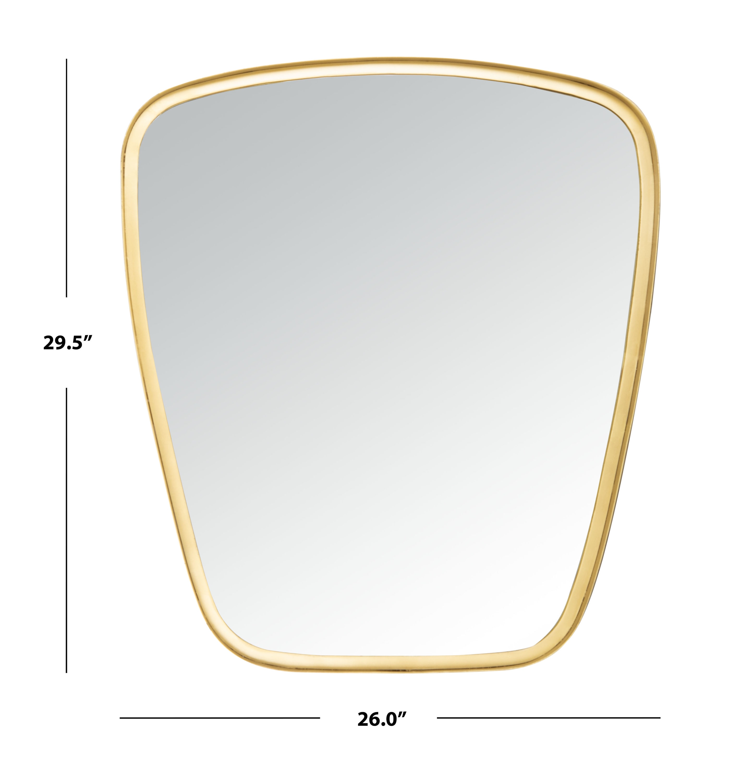 Gold Foil Asymmetrical Full Length Wood Mirror