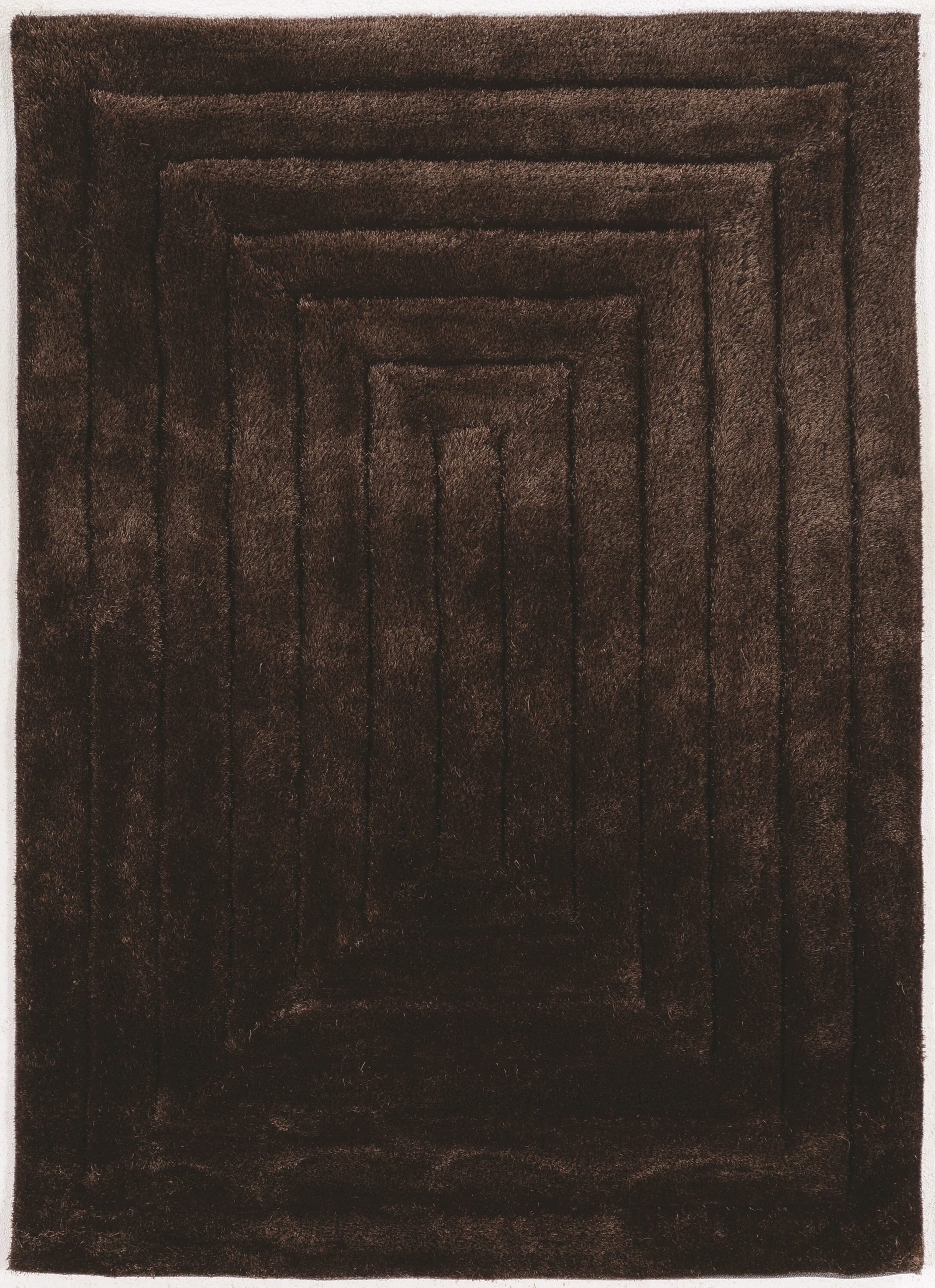 Linon RUG-LK0857 Links 5 x 7 Shag Chocolate Polyester Indoor Solid Area Rug