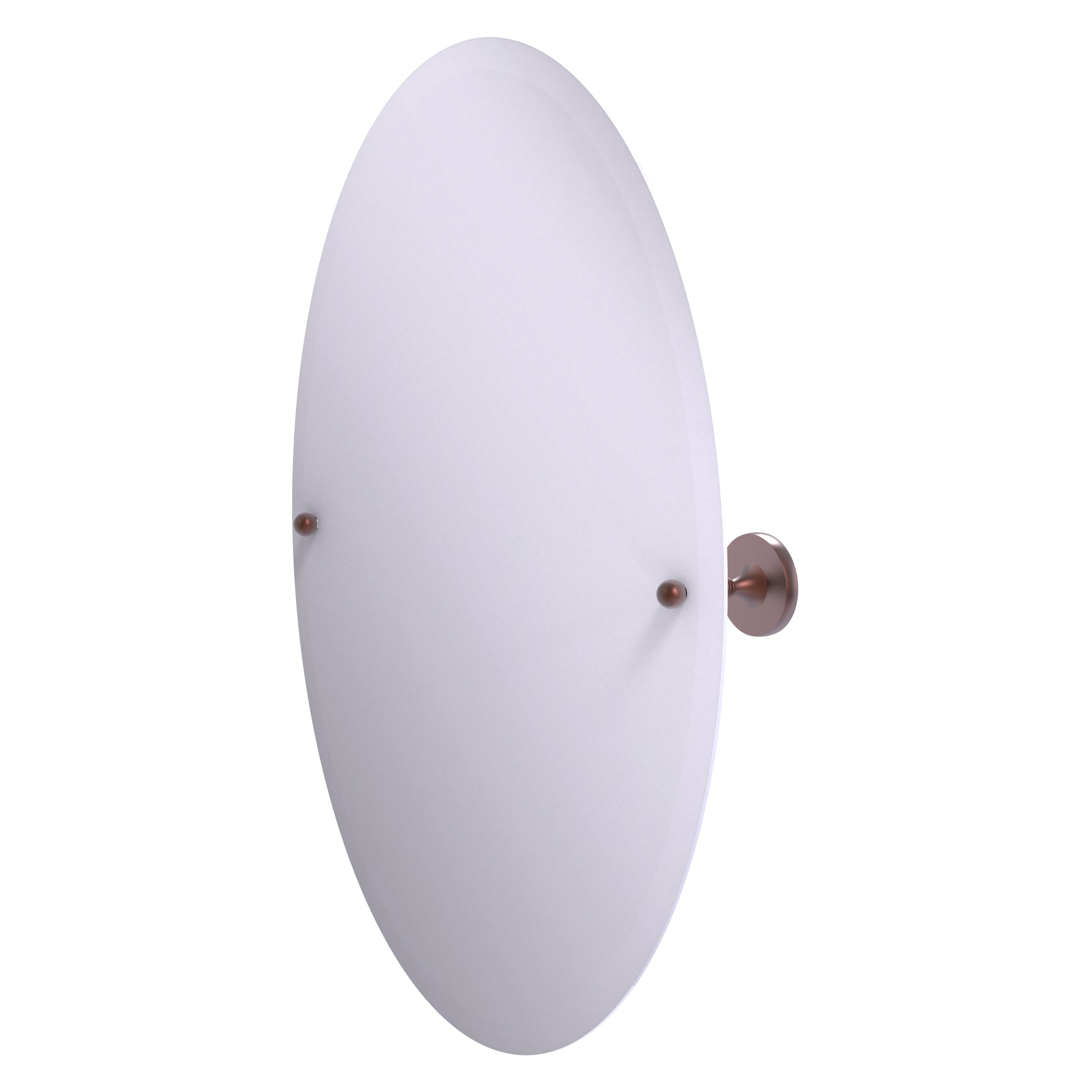 Allied Brass SL-91-CA Shadwell 21-Inches x 3.4-Inches Beveled Frameless Oval Tilting Bathroom Vanity Mirror ( Antique Copper )