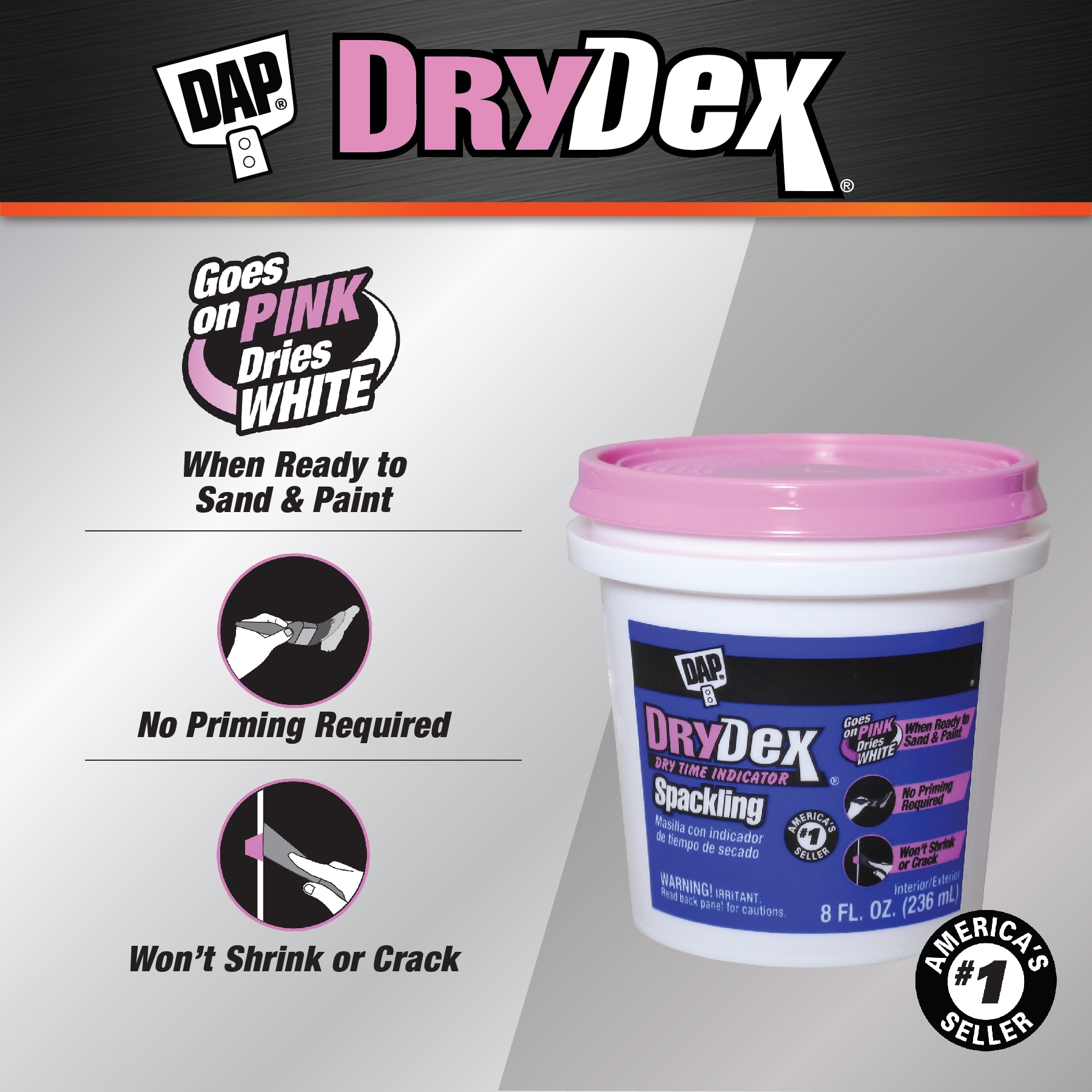 DAP DryDex 8-fl Oz Color-changing Interior/Exterior White Spackling At ...