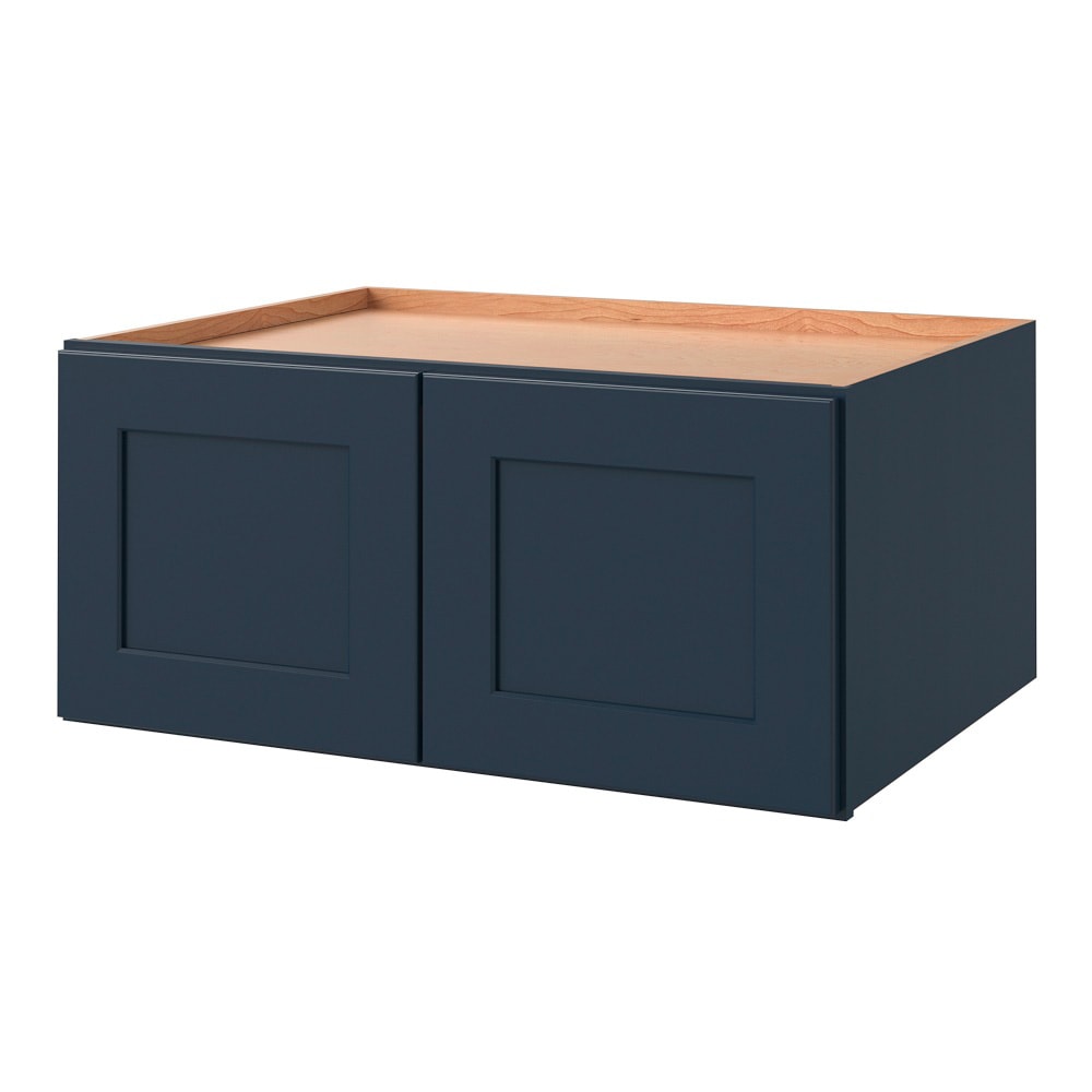 allen + roth Port 33-in W x 15.125-in H x 24-in D Navy Wall Fully Assembled Cabinet (Flat Panel Shaker Door Style)