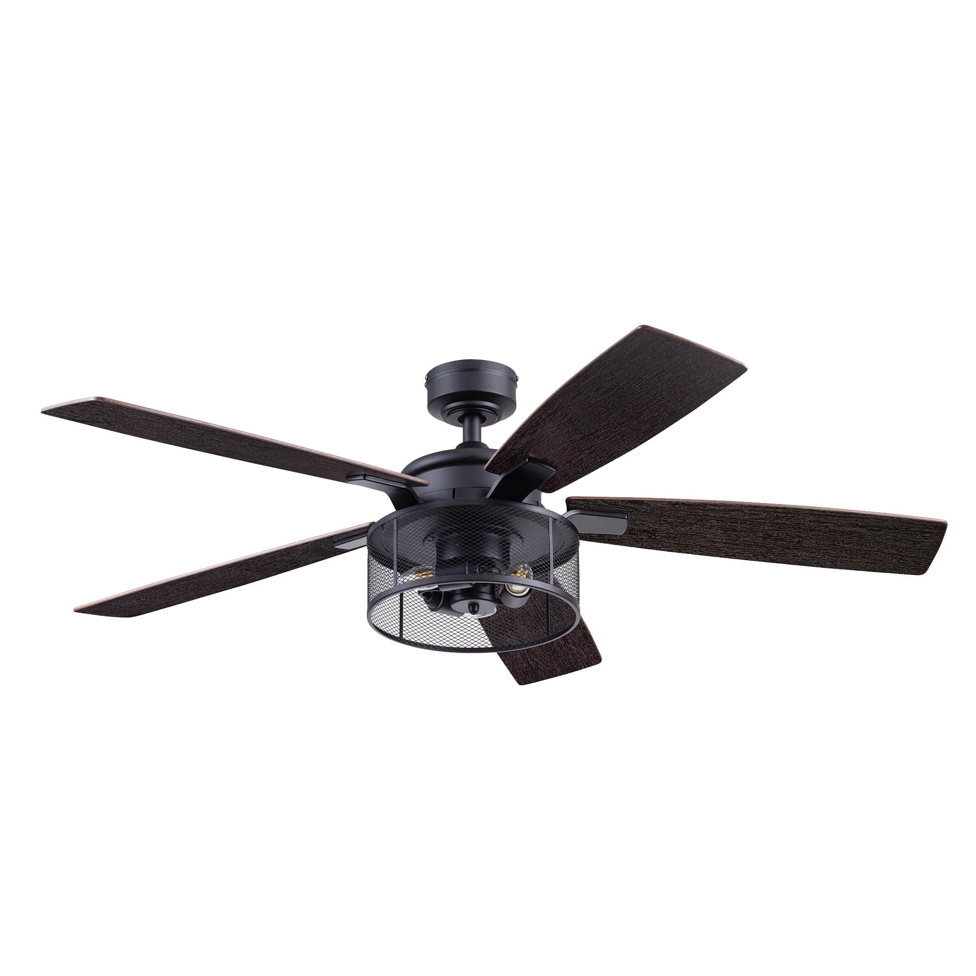 Carnegie 52" Matte Black Ceiling Fan with LED Lights and Remote