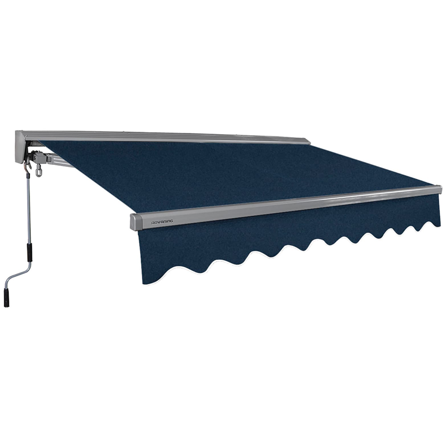 Advaning MA1008-A004H 118-Inches Wide x 98-Inches Projection x 10-Inches Height Fabric Navy Solid Manual Retractable Patio Awning