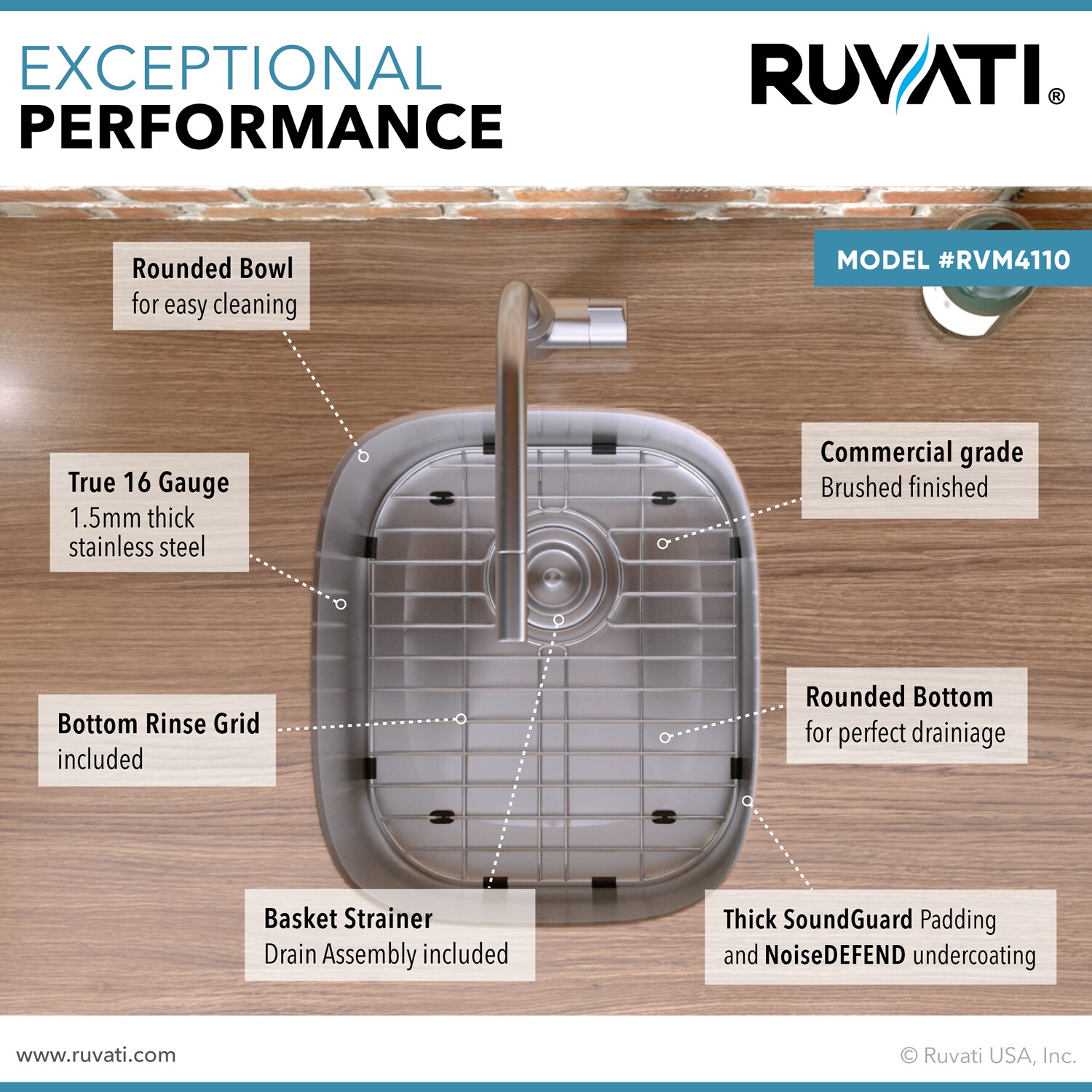 Ruvati RVM4110 Bar-Prep-Sinks - View #5